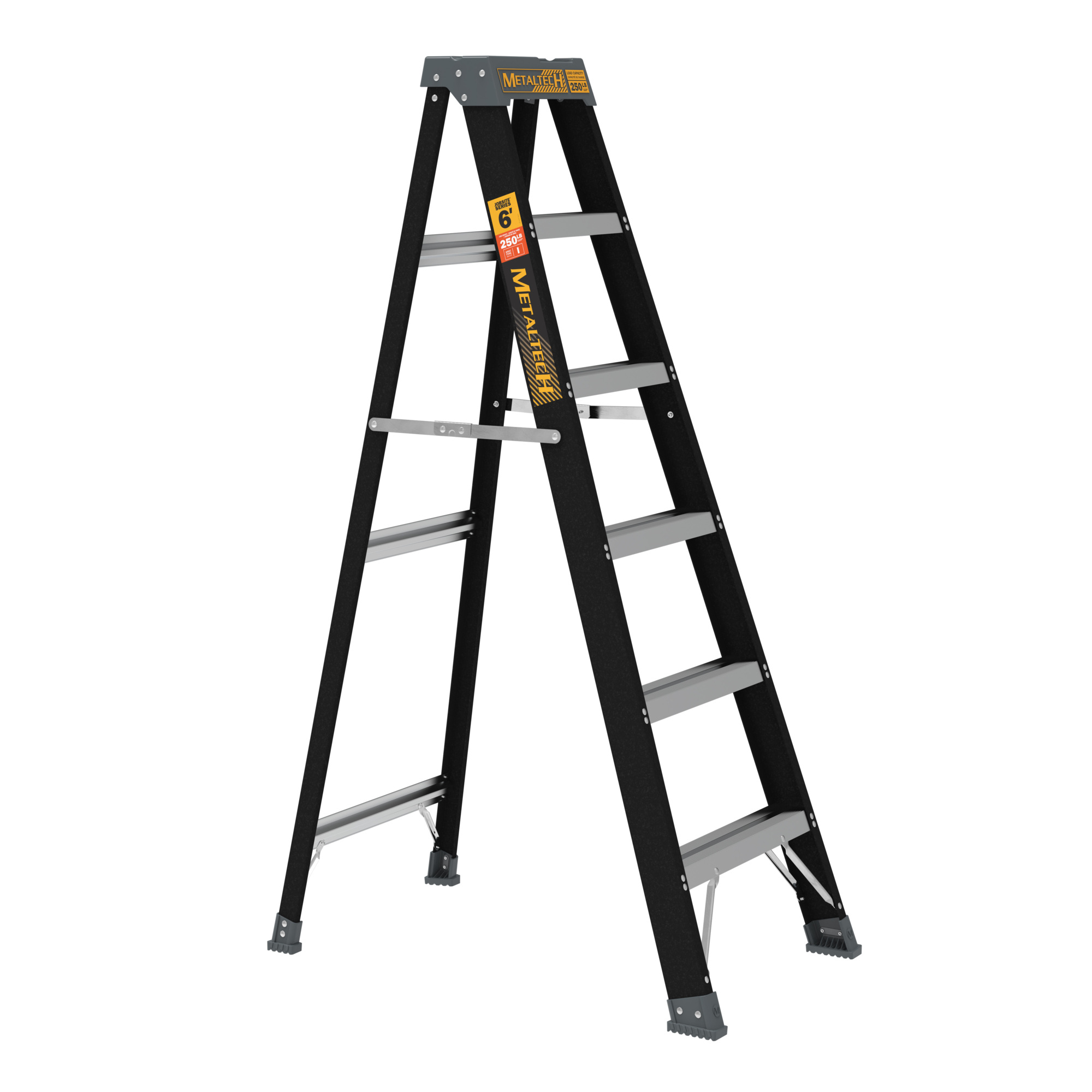 Metaltech Fiberglass Step Ladder — 6ft., 250-Lb. Capacity, Non-Conductive, Model# E-SLF6T1