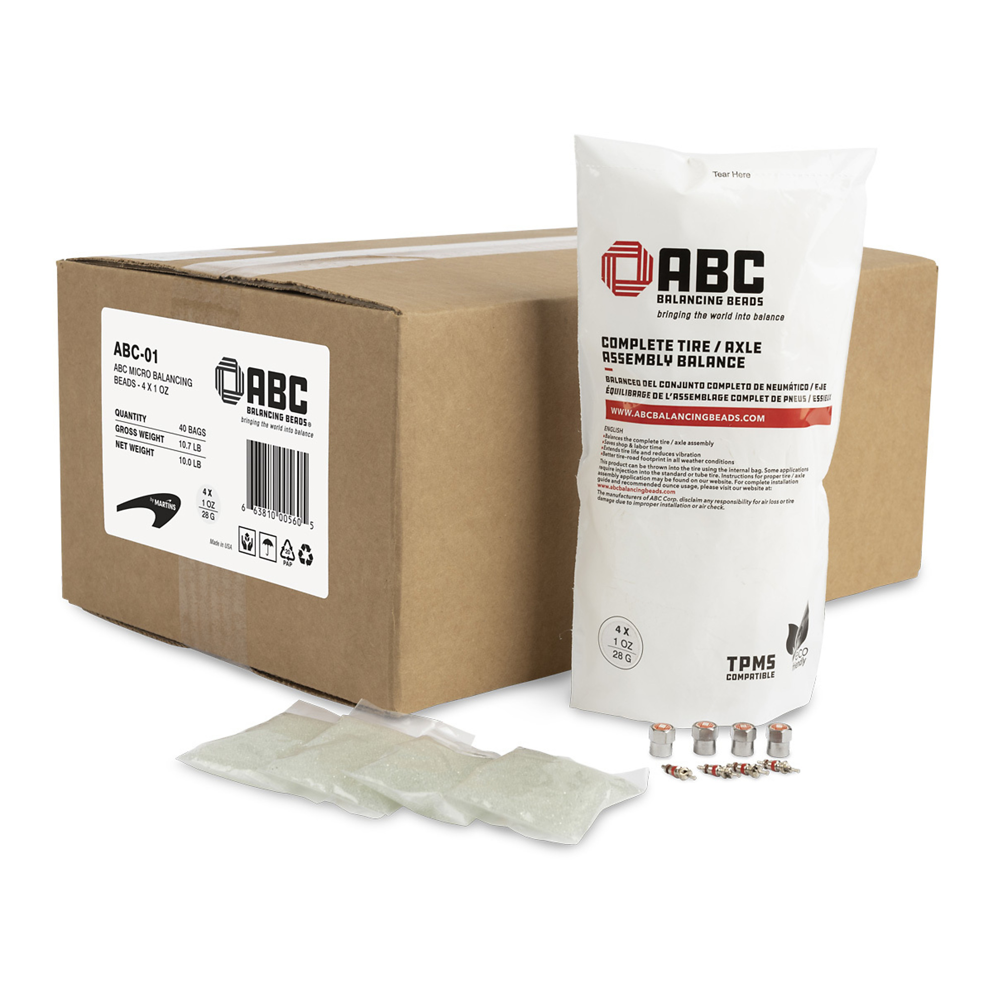 Martins Industries ABC Beads — Micro Glass Tire Balancing Beads for Trucks, Cars, and Motorcycles, Model# ABC-05