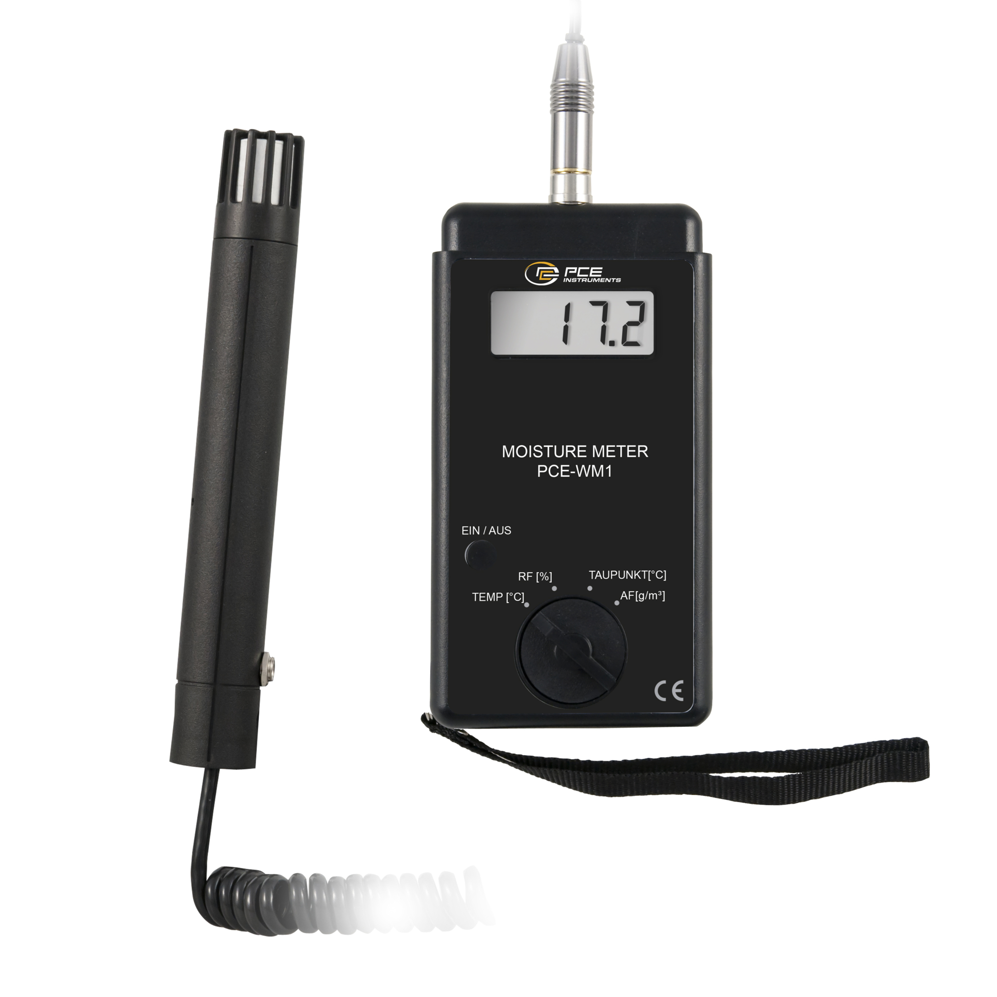 PCE Thermo-Hygrometer — Measures Relative and Absolute Humidity, Air and Surface Temperature, Model# PCE-WM1