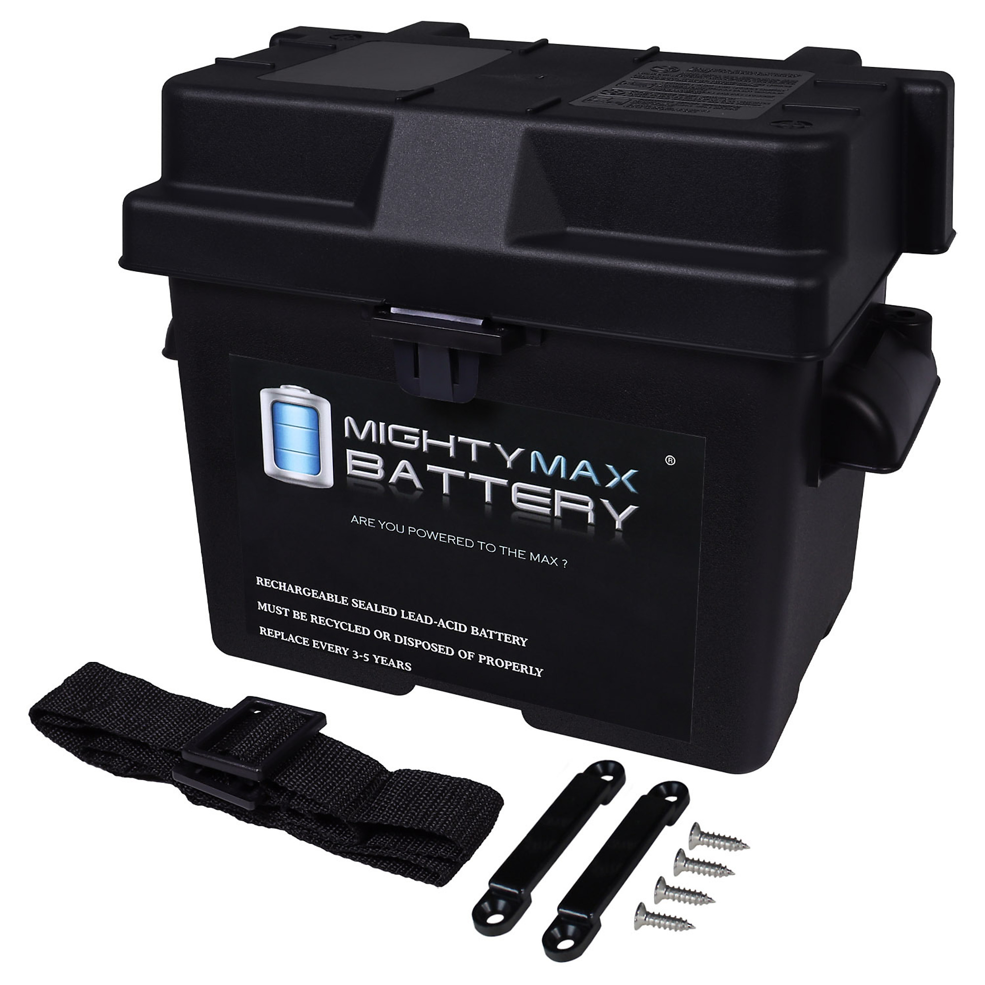 Mighty Max Battery Heavy-Duty Group U1 Battery Box — Secure, Ventilated, Model# MAX3476863