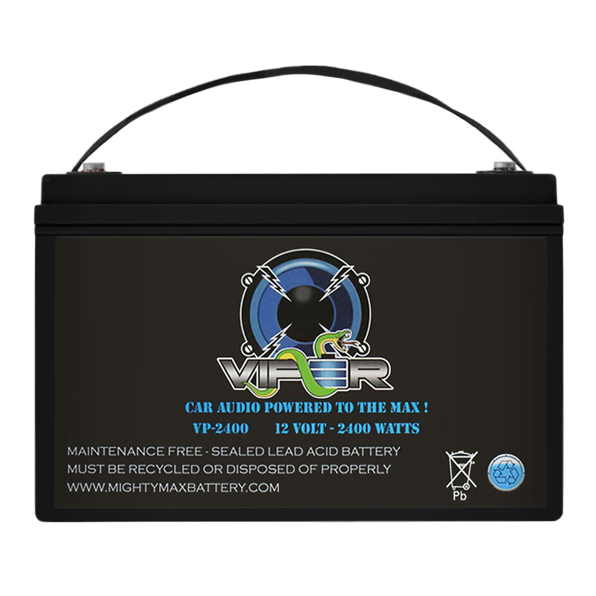 Viper by Mighty Max Battery Car Audio High Current Power Cell Battery — 12 Volt, 110Ah, 2400 Watts, AGM Technology, Model# MAX3513193