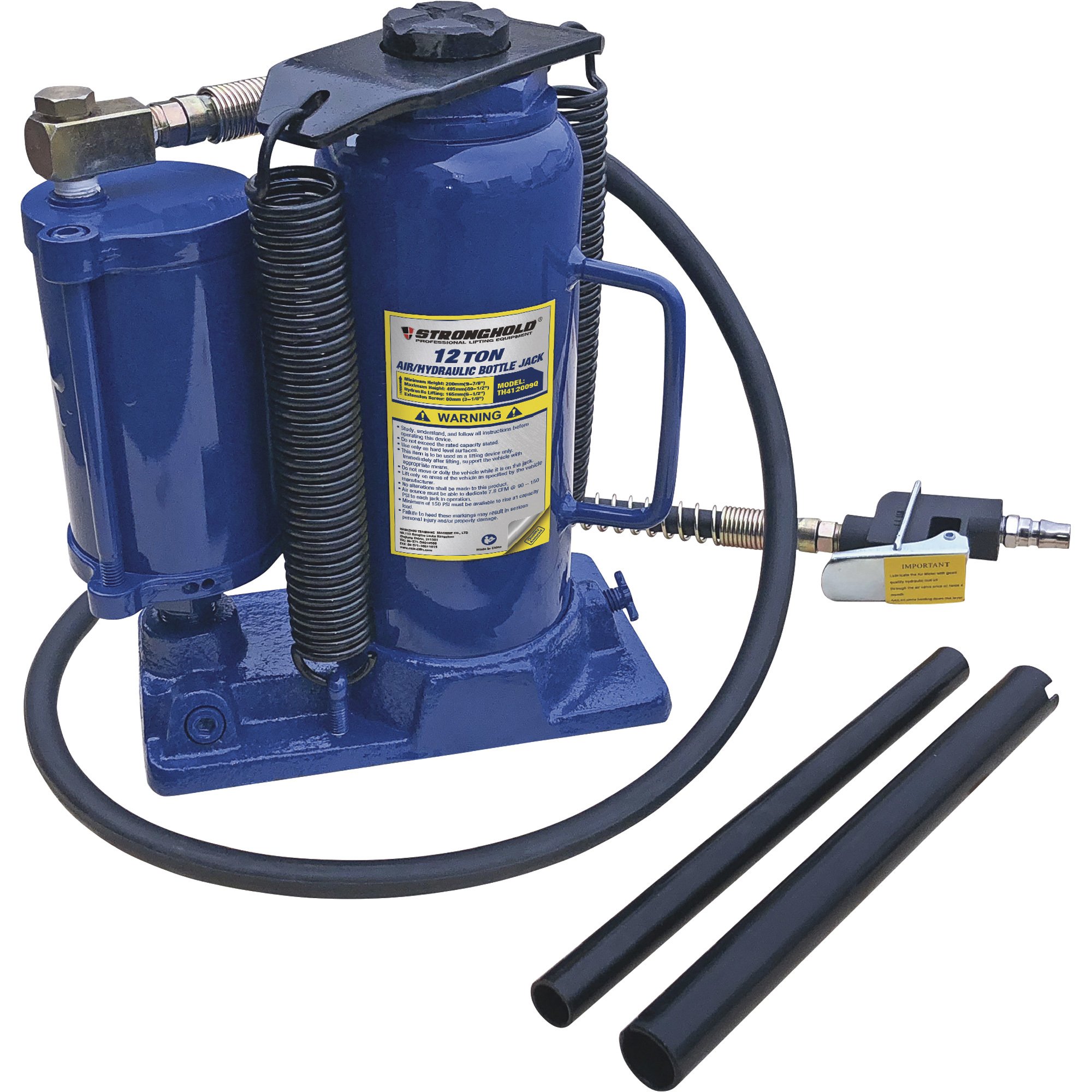 Stronghold 12-Ton Air/Hydraulic Bottle Jack — Model# 61122 Northern Tool
