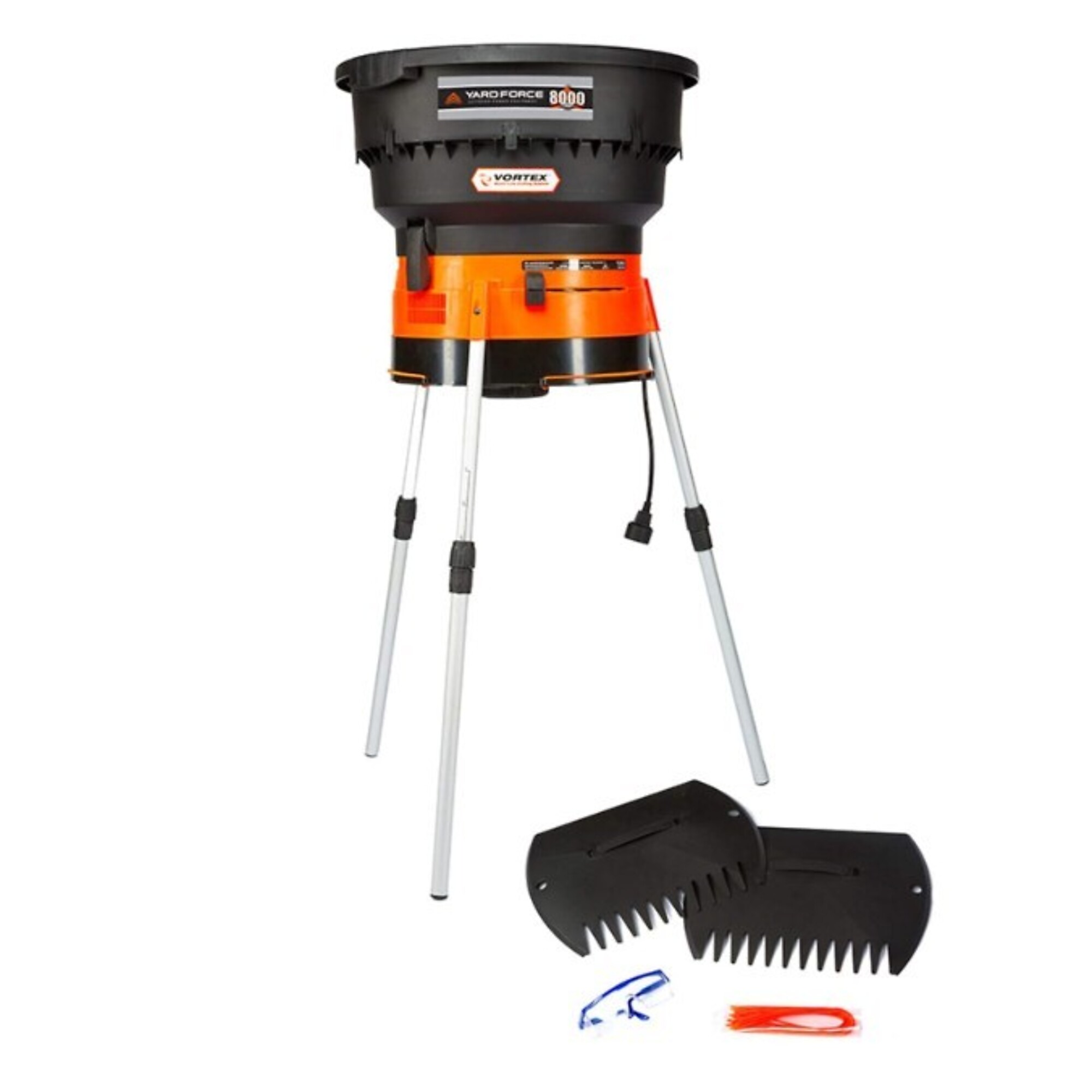 Yard Force, YF8000 13 Amp Electric Leaf Mulcher/Shredder with Bonus Accessory Kit, Black/Orange, Model # YF8000