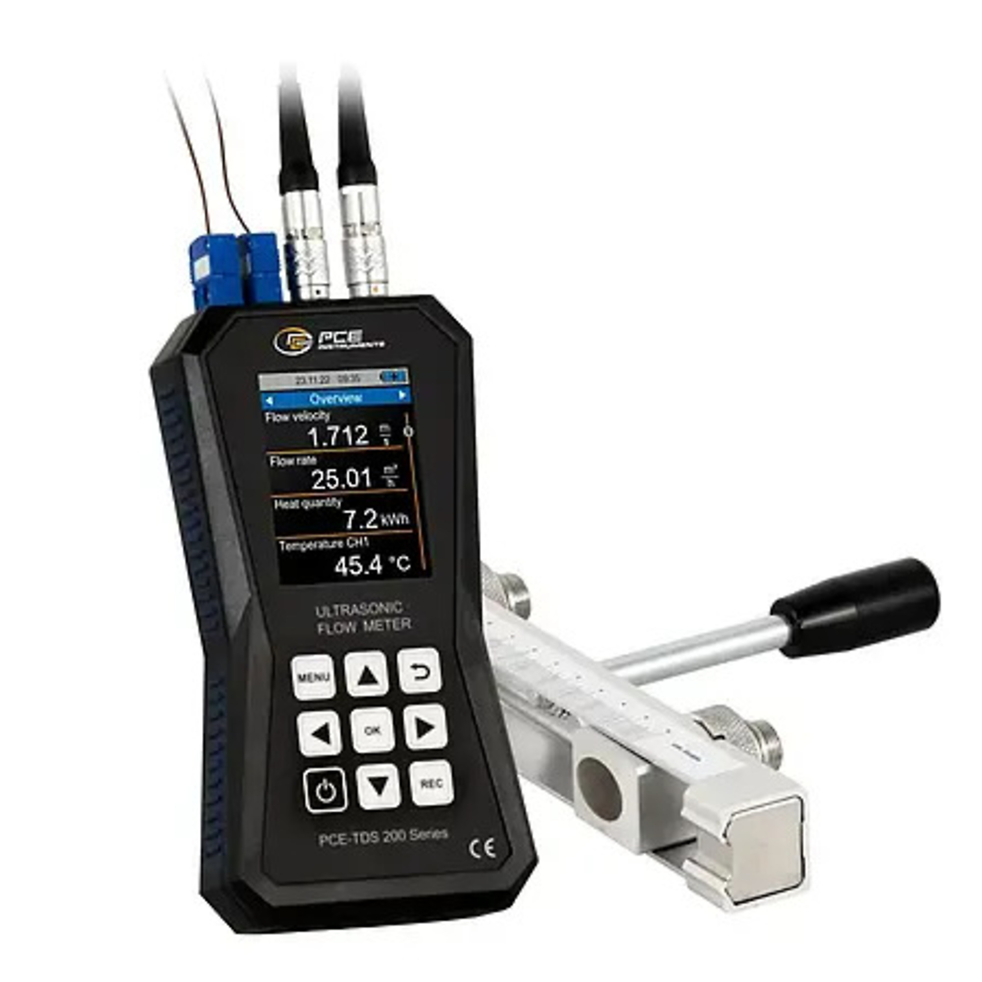PCE Ultrasonic Flow Meter — ±32 m/s Measuring Range, Model# PCE-TDS 200+ SR