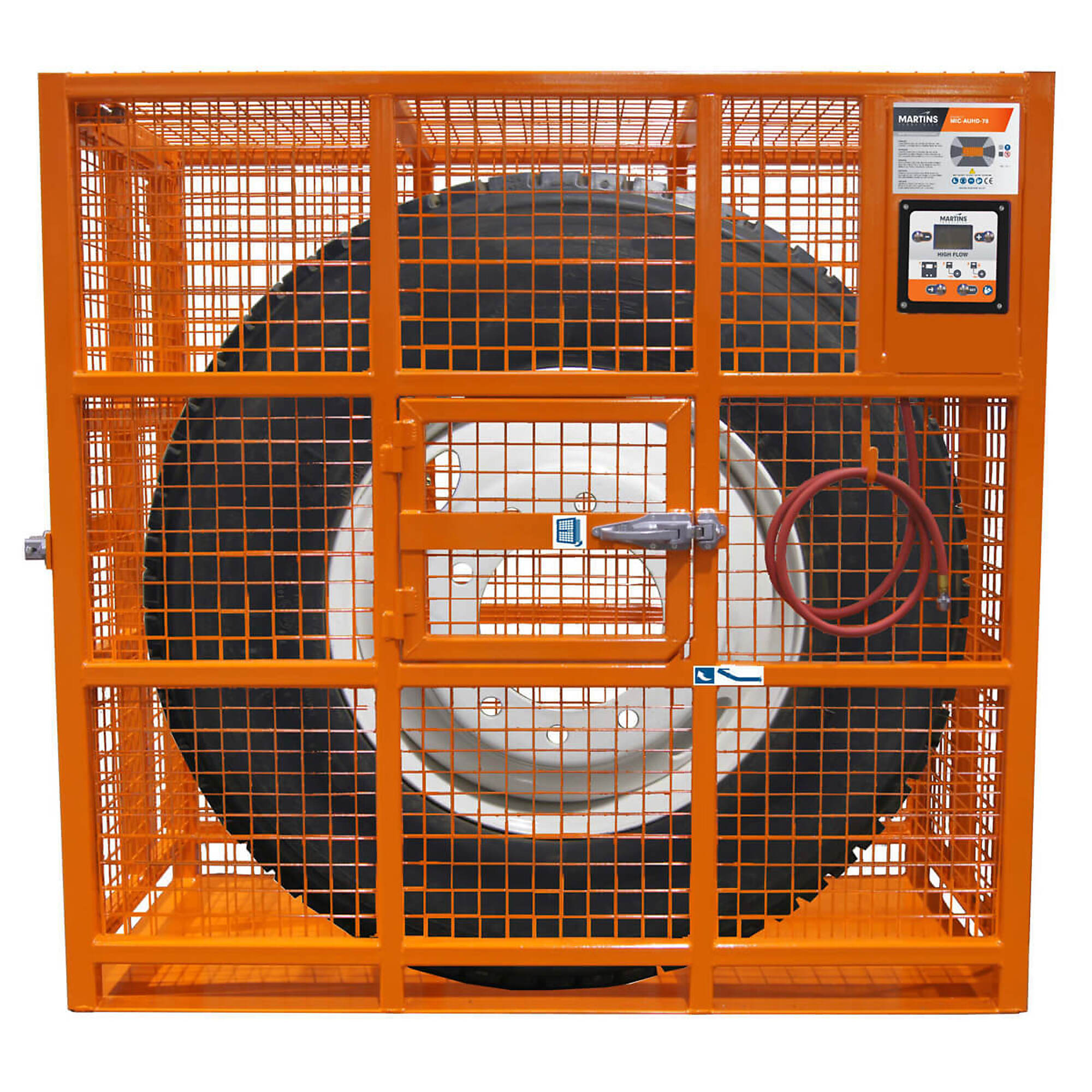 Martins Industries Automatic HD Tire Inflation Cage — 78in. OD, Locking Doors, Safety Valve, Model# MIC-AUHD-78