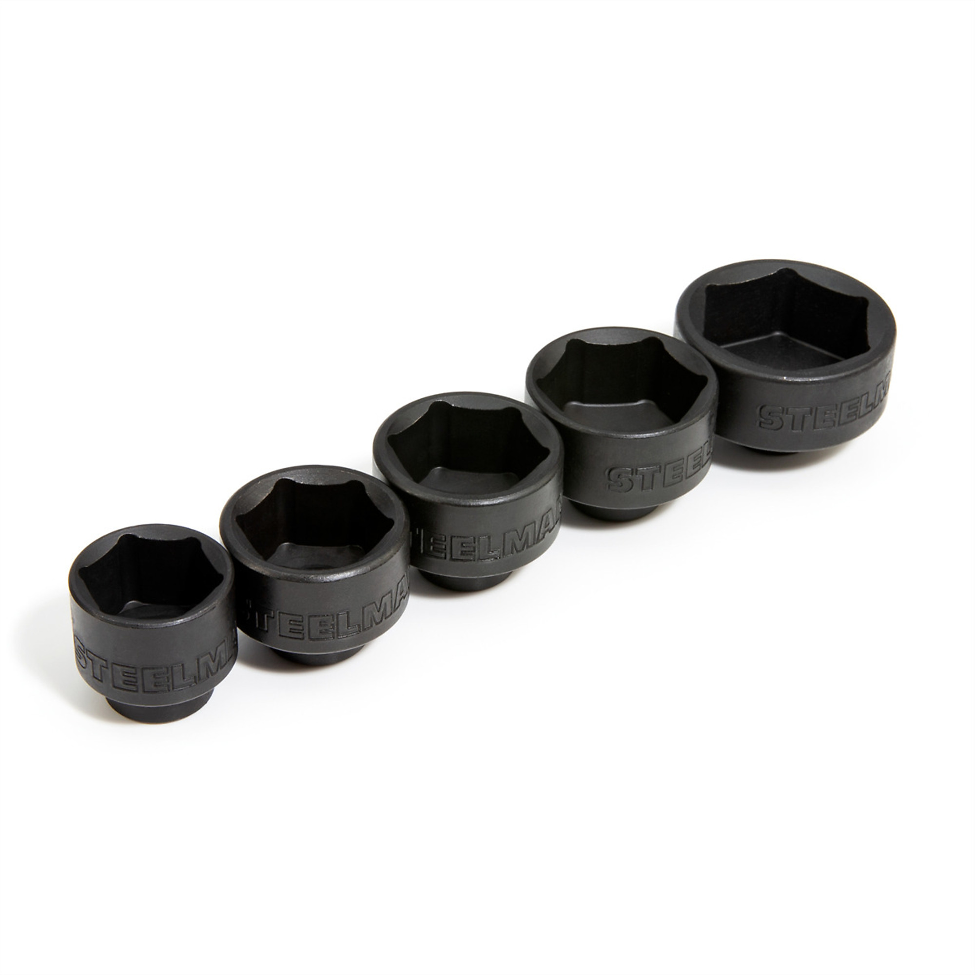 J S Products 5-Piece Low Profile Oil Filter Socket Set — 3/8in. Drive, Chrome Vanadium Steel, 24-36mm, Model# JSP42275