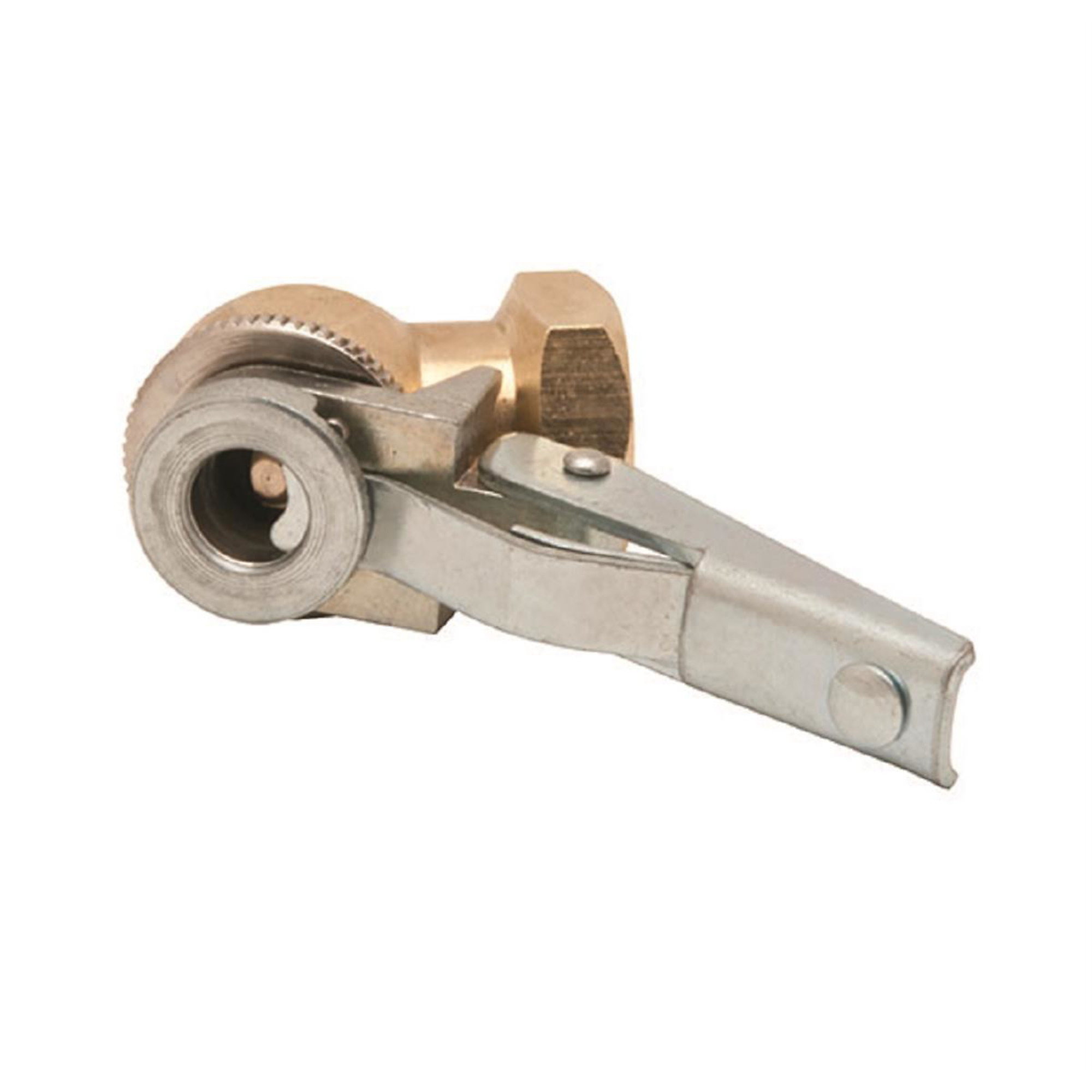 Haltec Ball Foot Air Chuck with Clip — 1/4in. NPT Female Thread, Brass, Model# HALCH-315
