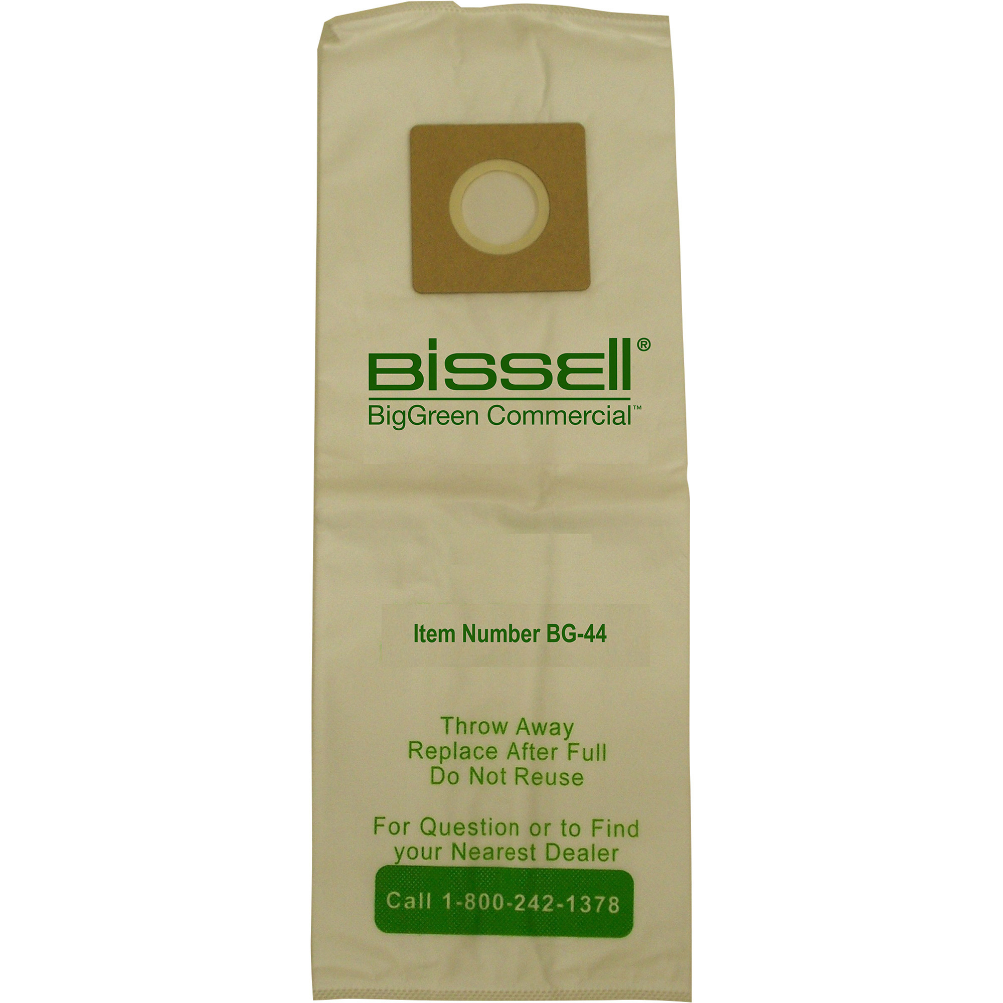 Bissell Big Green Commercial Vacuum High Filtration Disposable Bag Replacements for Models# BG101H and BG102H, 4-Pack, Model# BG44