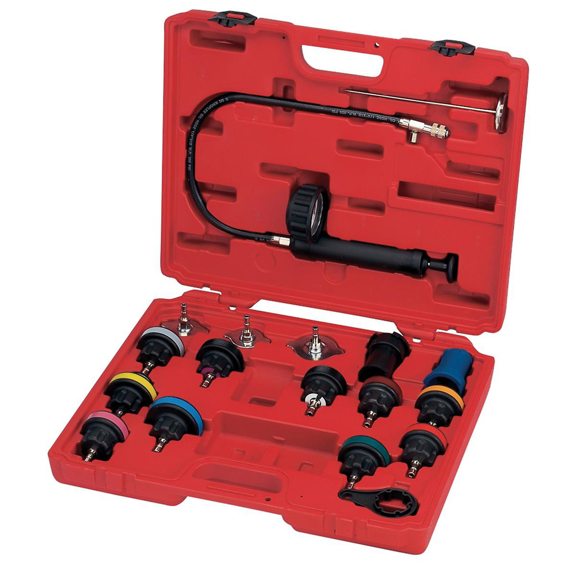 FJC Radiator and Radiator Cap Pressure Test Kit — Confirms Leaks, Model# FJC43658