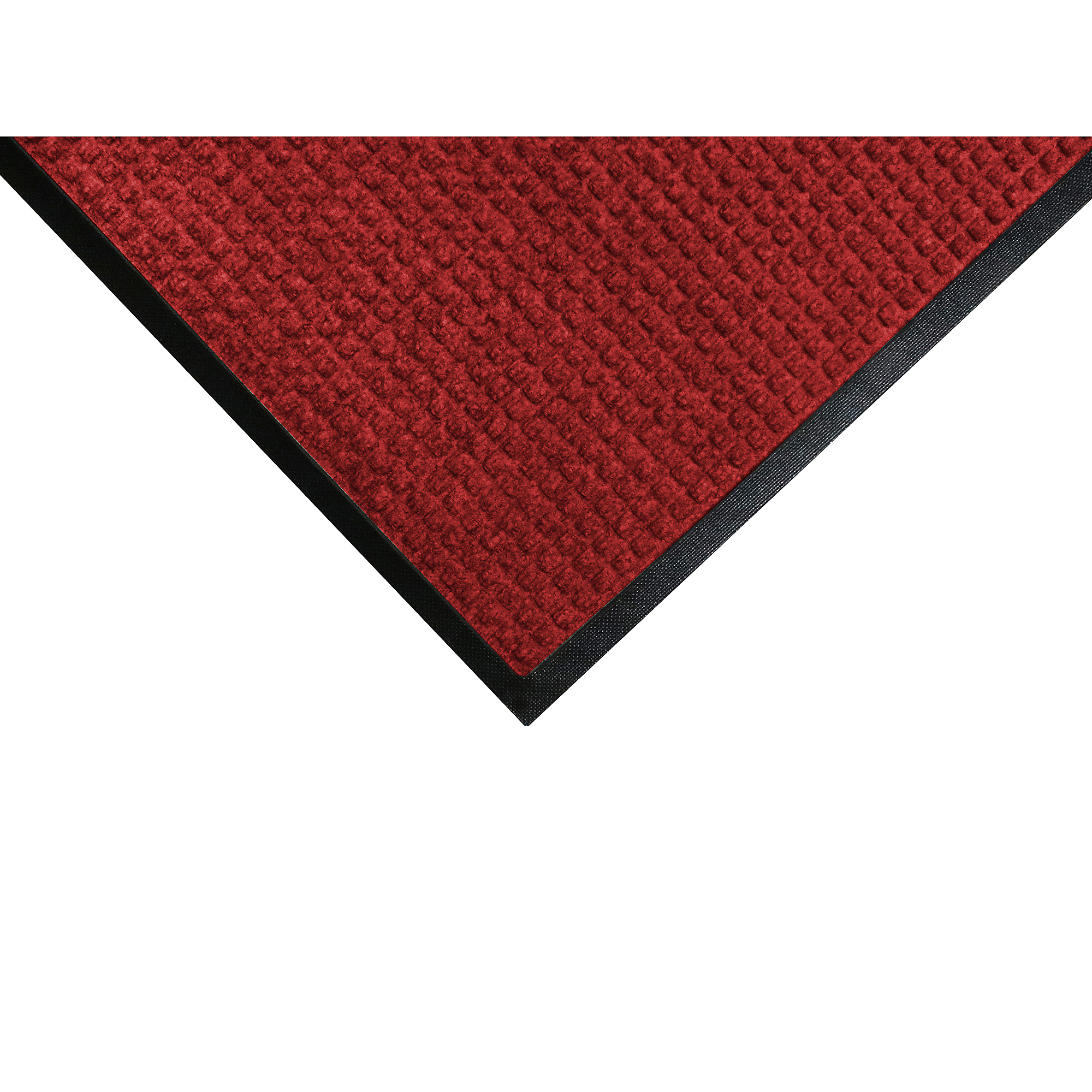 M+A Matting WaterHog Squares MatScraper/Wiper Entrance Mat,4' x 8' Red/Black, 3/8" Thickness,cleated backed, Model # 2005548070