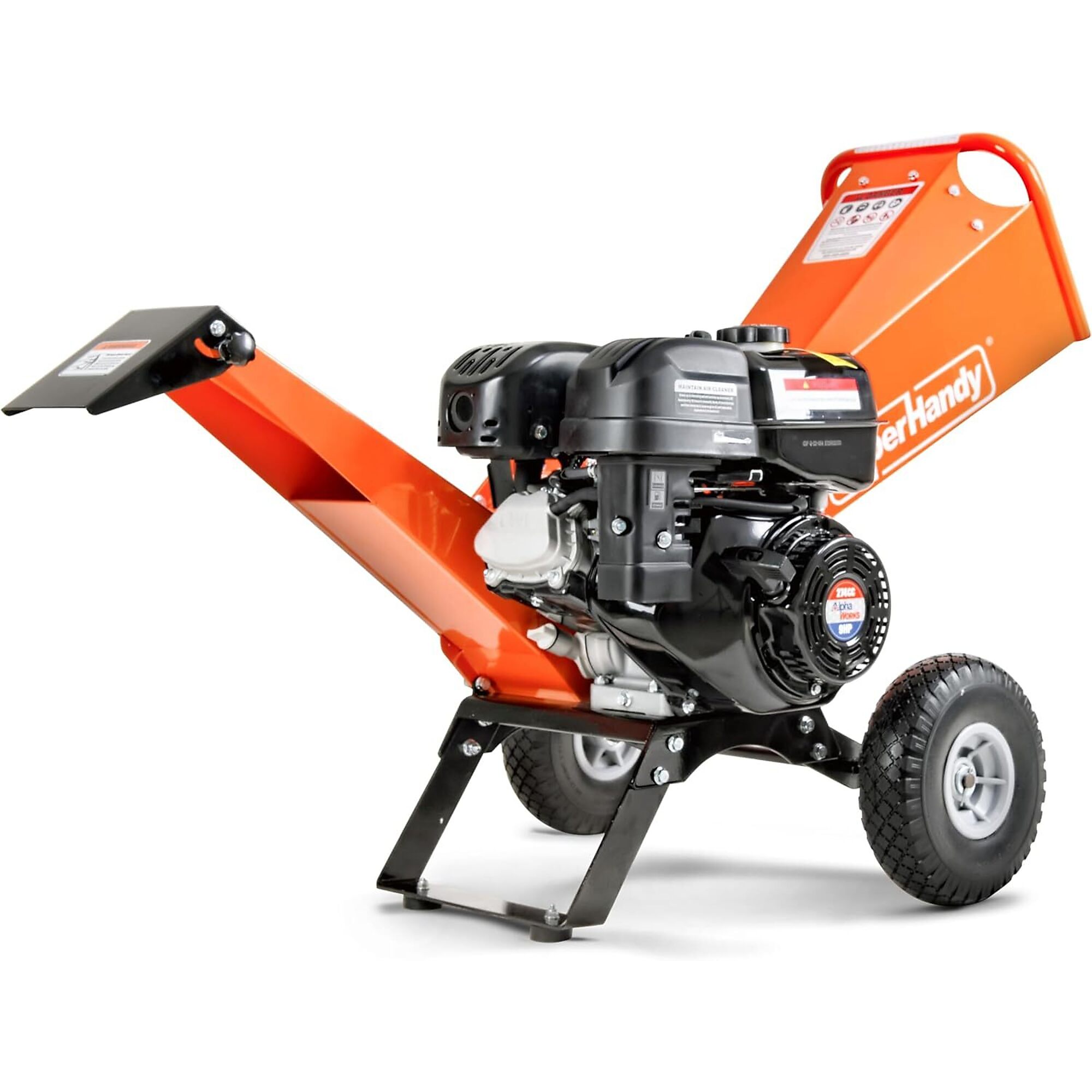SuperHandy Wood Chipper Shredder Mulcher — 4in. Capacity, 9HP Gas Engine, Adjustable Discharge, Reversible Blades, Model# TRI-GUO148