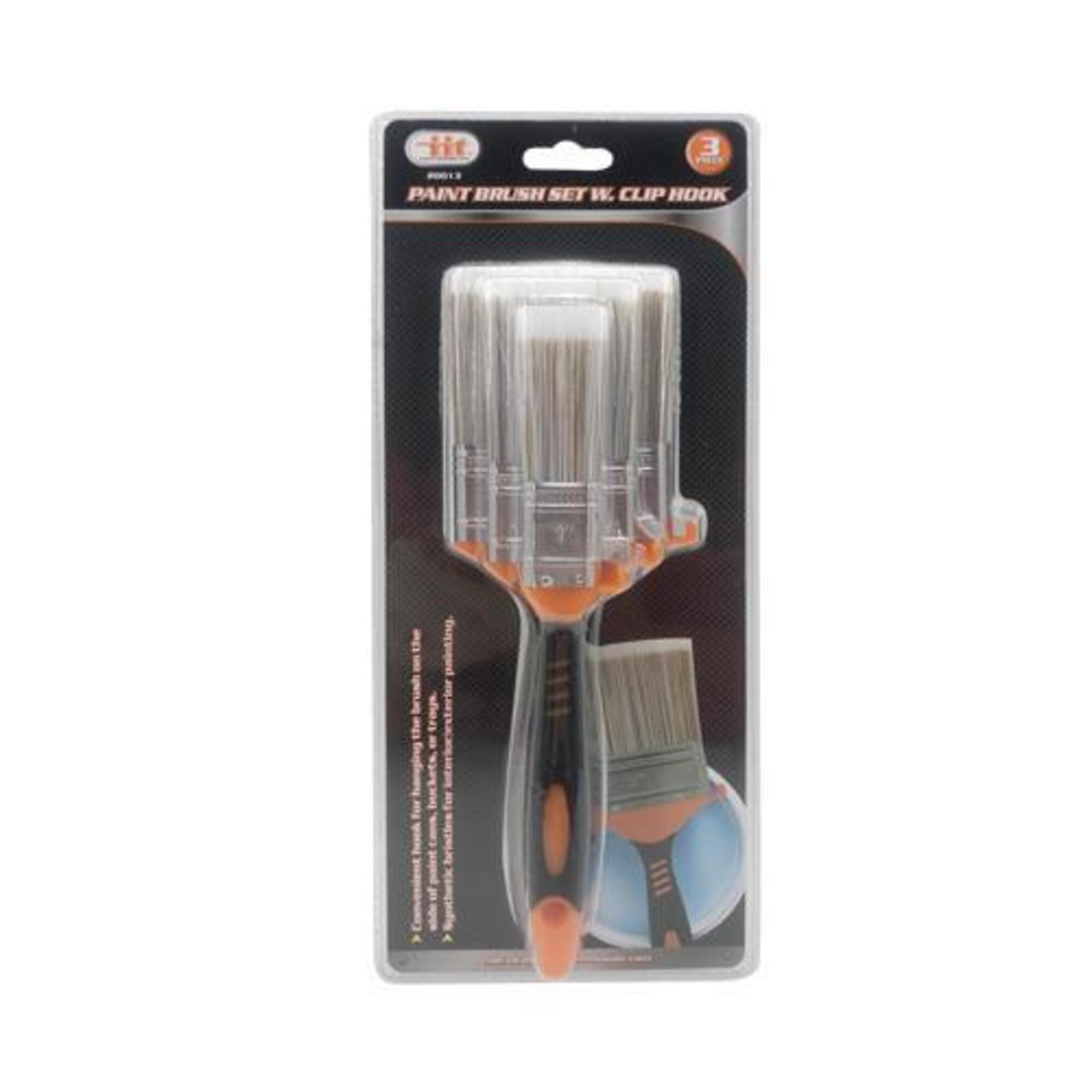 IIT 3-Piece Paint Brush Set with Bucket Hook – Model #20013