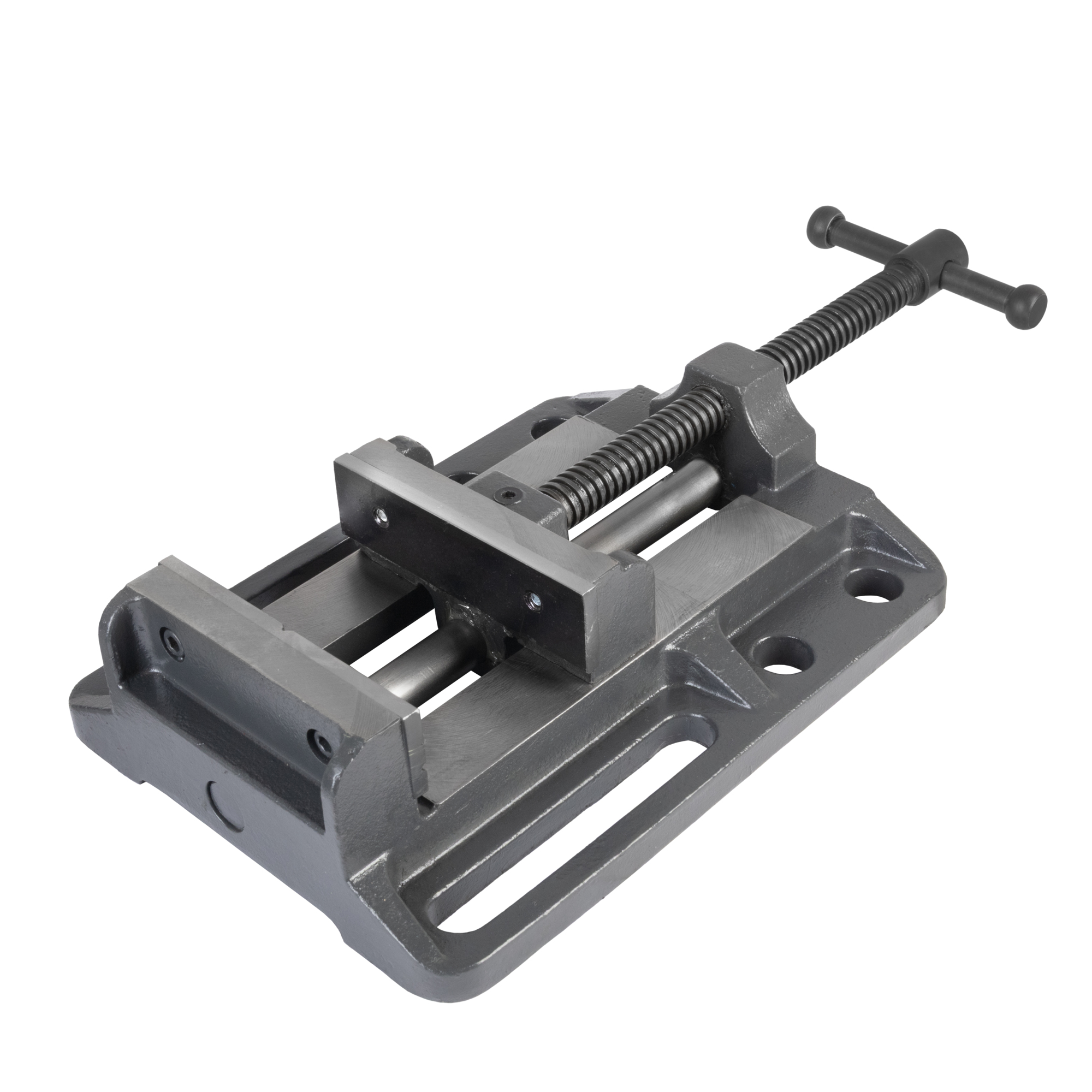 6" Low-Profile Drill Press Vise features 5/8" holes and 4" shoulder slots
