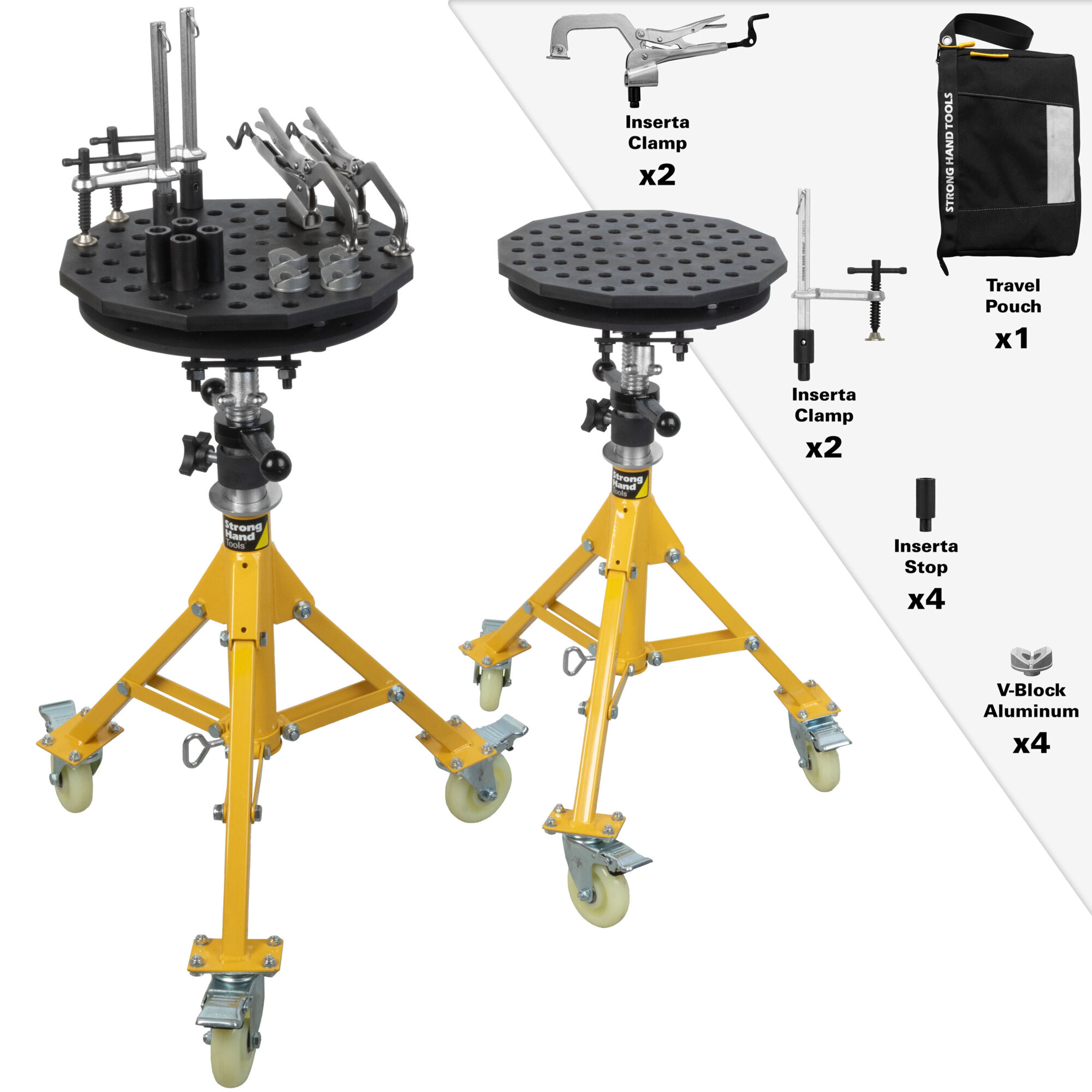 Strong Hand Tools Plate with Caster Tripod — 14in., 2-Pack, Model# TWS14C-2PK