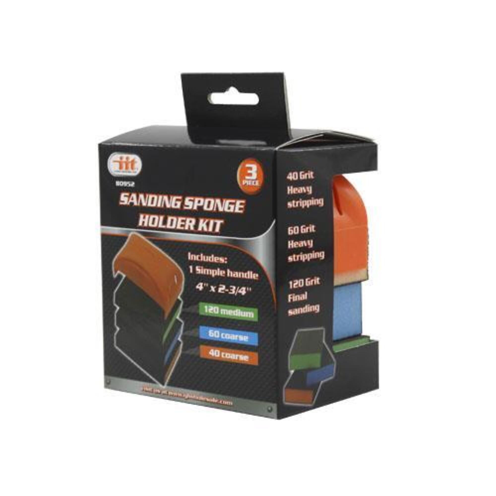 IIT 3-Piece Foam Sanding Sponge Set with Handle, Model #80952