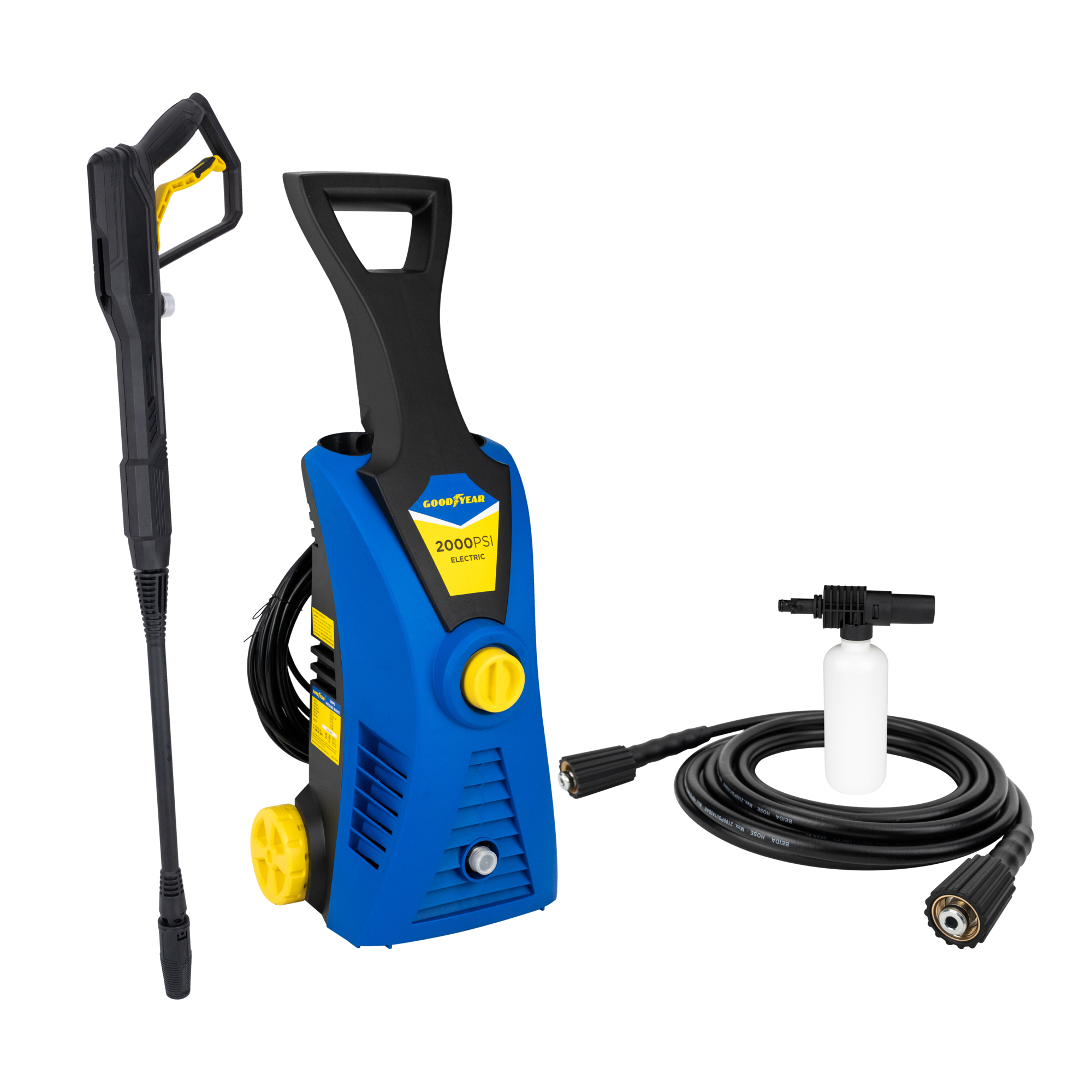 Goodyear Electric Pressure Washer — 2000 PSI, 1.6 GPM, Adjustable Nozzle, Soap Bottle, Model# GYE20V