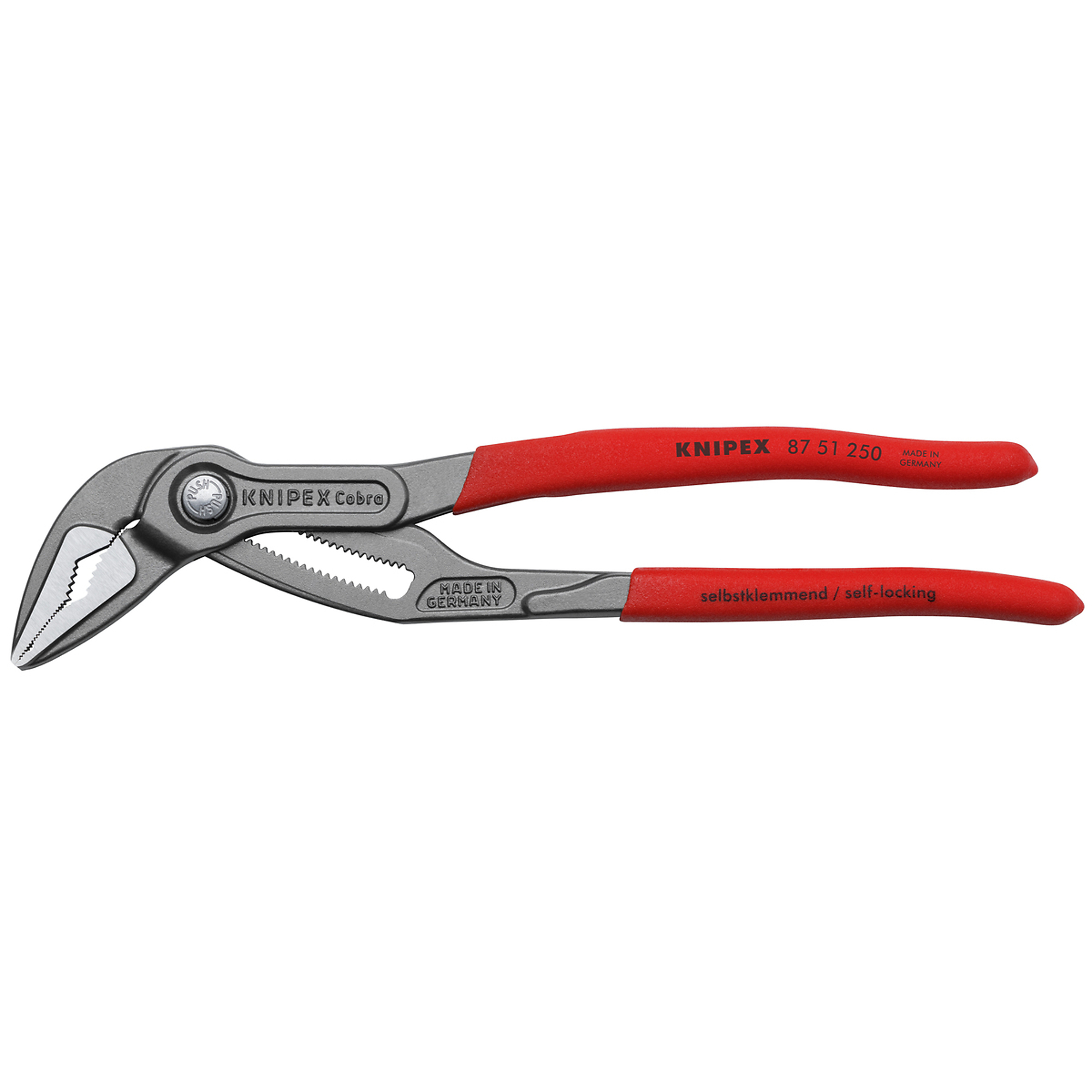 Knipex Cobra® ES Wasserpumpenzange extra-schlank mit rutschhemmendem Kunststoff überzogen grau atramentiert 250 mm Nr. 87 51 250 Knipex Cobra® ES Wasserpumpenzange extra-schlank mit rutschhemmendem Kunststoff überzogen grau atramentiert 250 mm Nr. 87 51 250