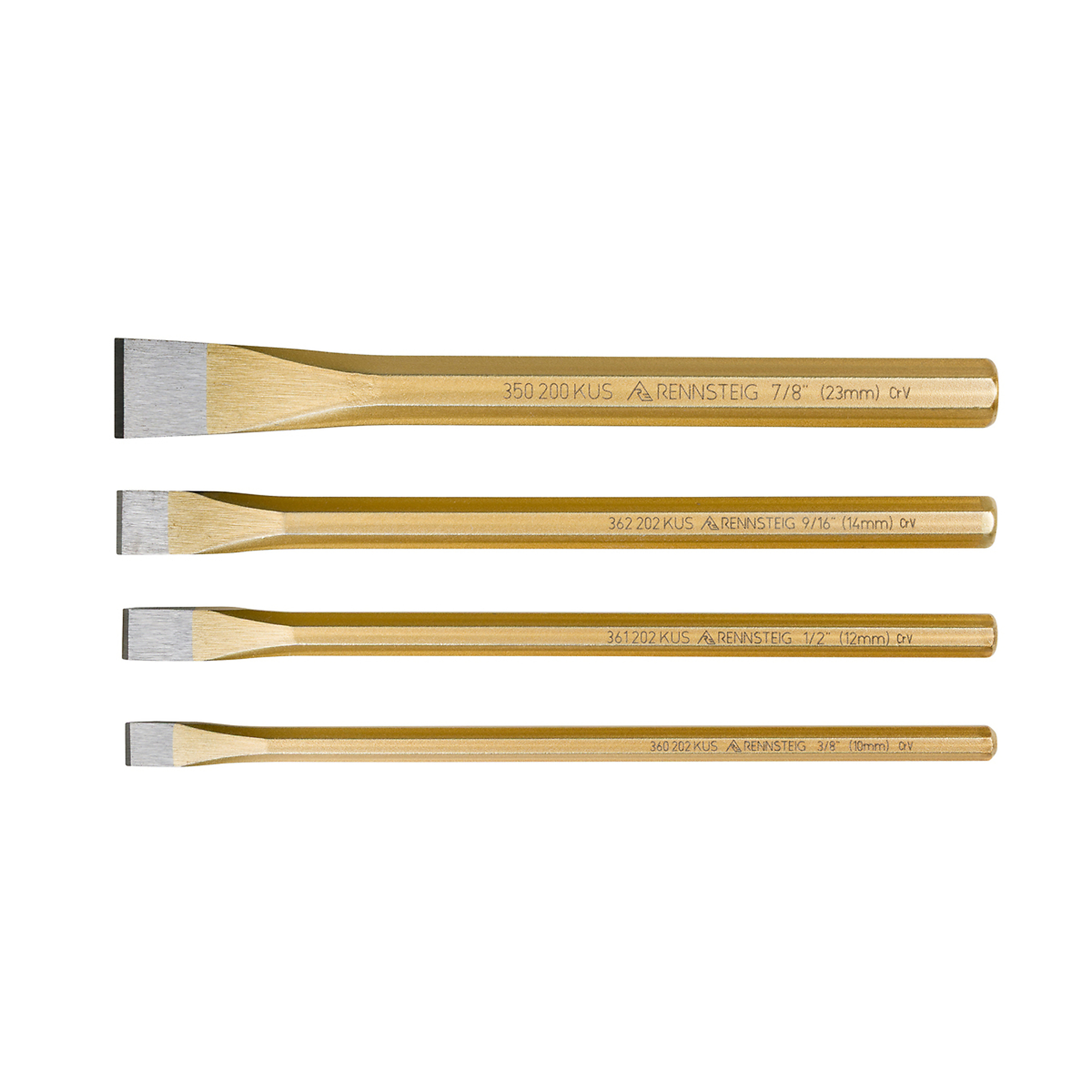 Knipex Rennsteig Cold Chisel Set — 4-Pc., 8in. Length, Chrome Vanadium Steel, Model# 9R 350 004