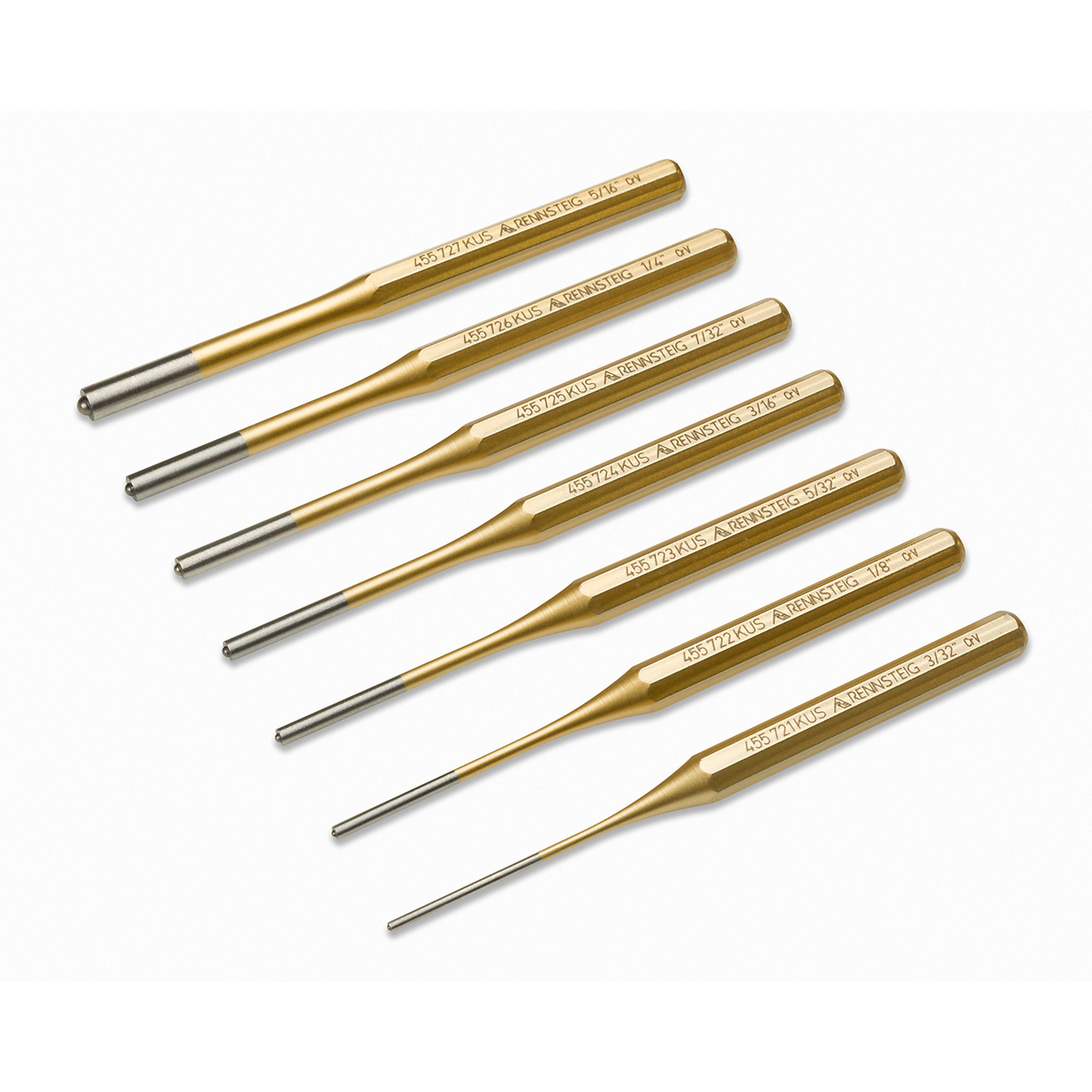 Knipex Rennsteig 7-Piece Roll Pin Punch Set — 6in. Length, Chrome