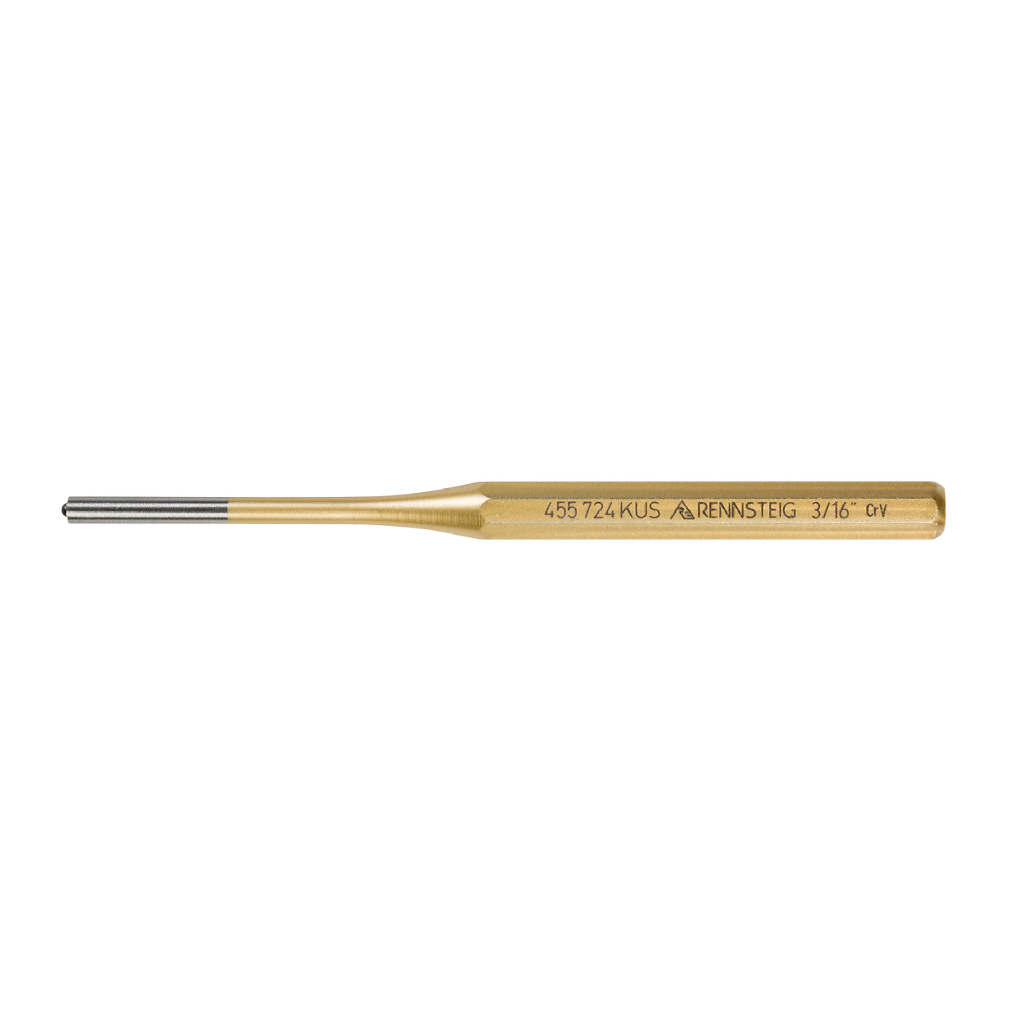 Knipex Rennsteig Roll Pin Punch — 3/16in. x 6in., Chrome Vanadium Steel, Octagonal Shape, Model# 9R 455 724 KUS
