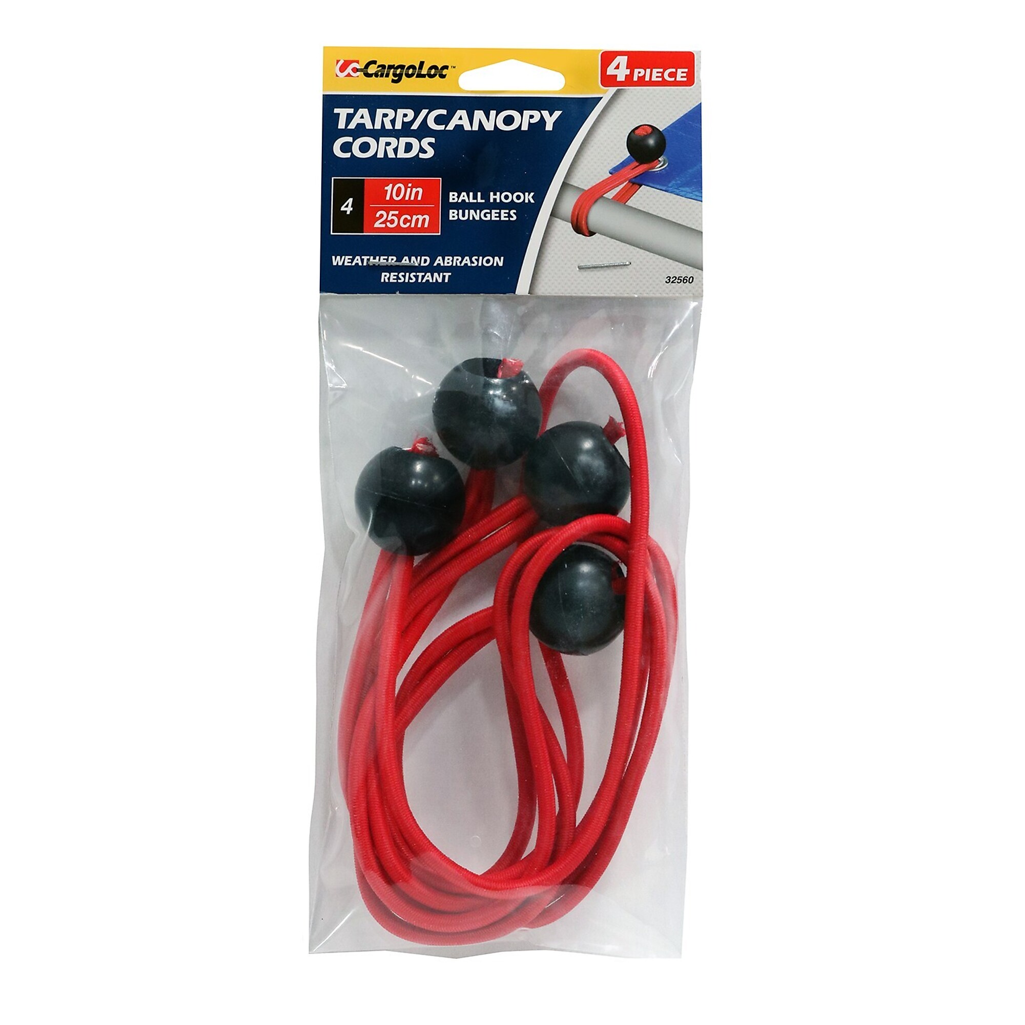 CargoLoc, 4 pc. 10" Red Tarp Cords, Model # 32560