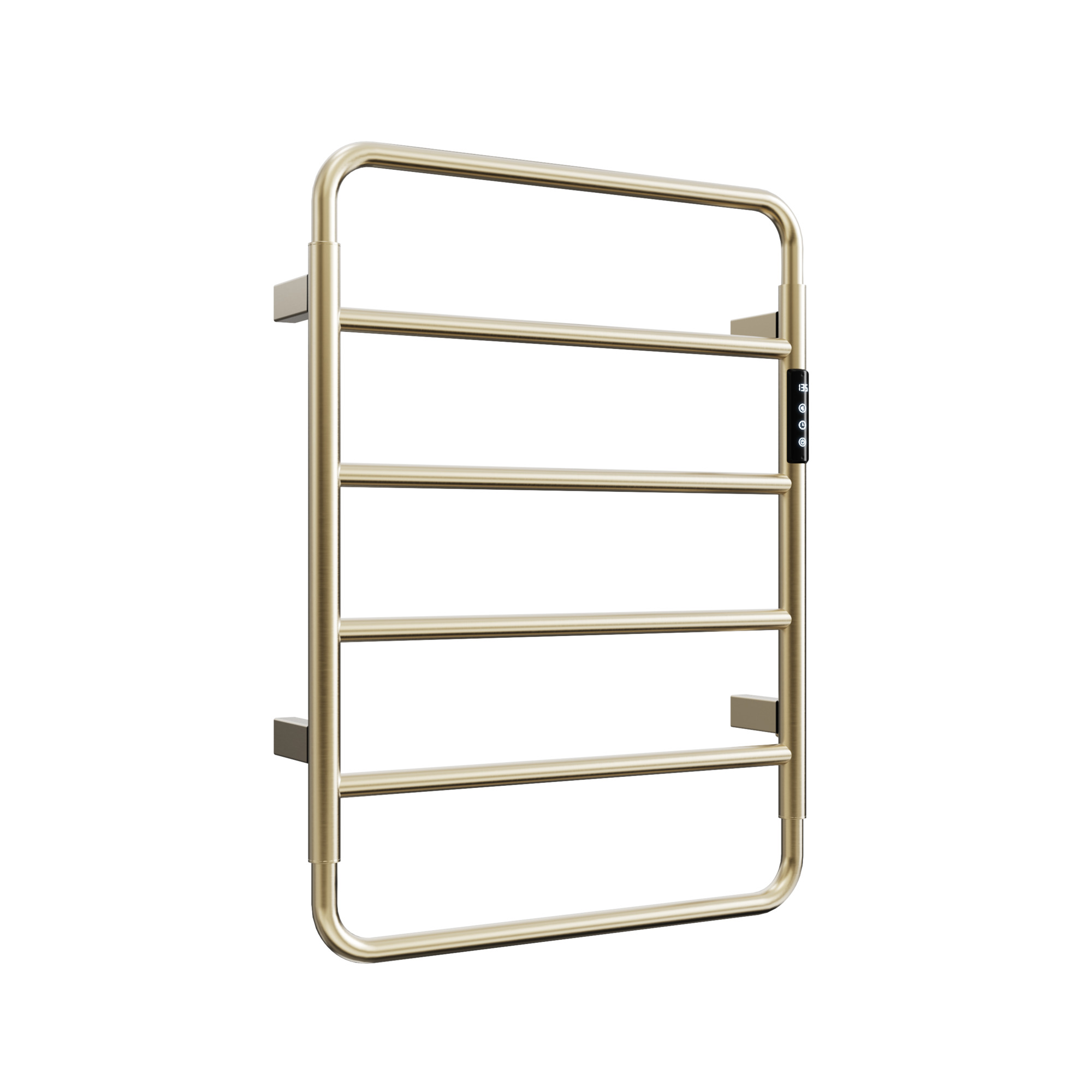 EdenDirect Wall-Mounted Electric Towel Warmer — 5-Bar, Stainless Steel, Gold, 115°F to 145°F, Model# NTEEB01-BG-190330