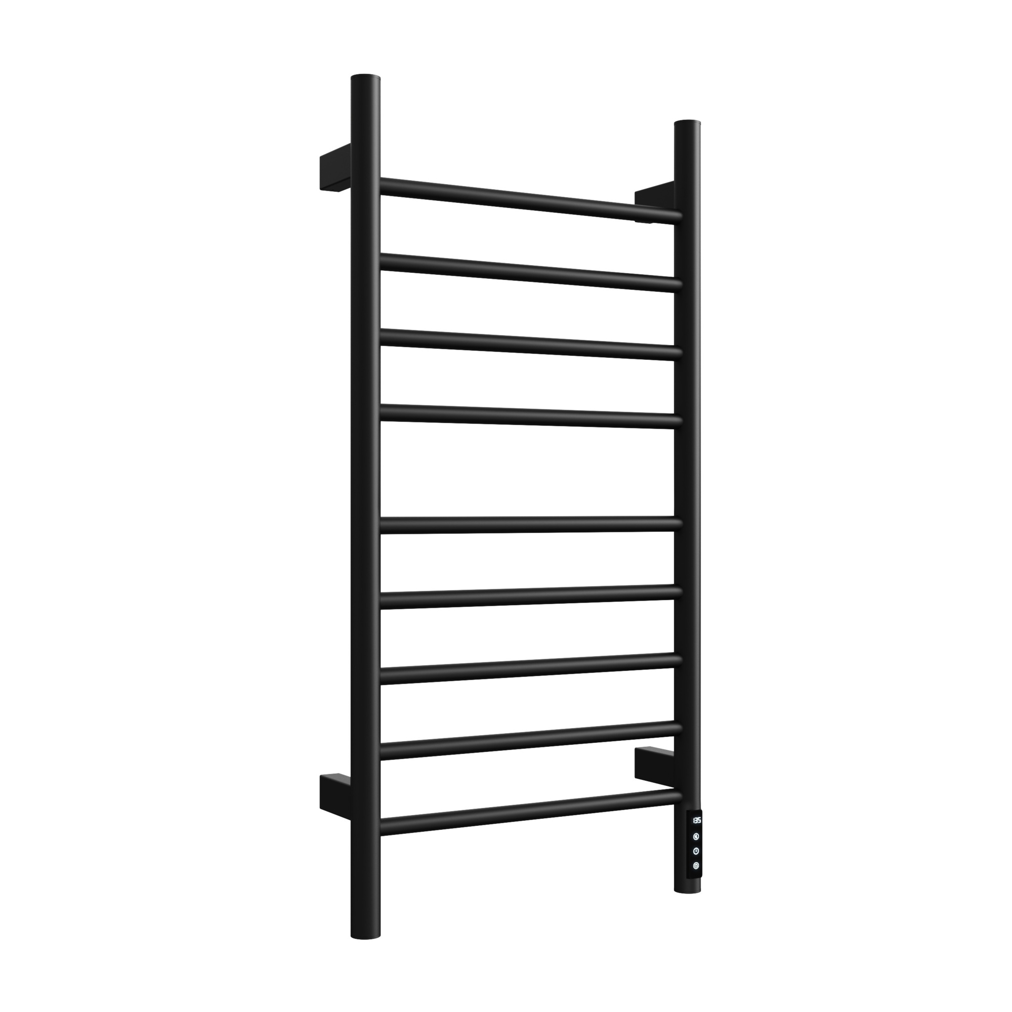 EdenDirect Wall Mounted Electric Towel Warmer — 9 Bars, Stainless Steel, 115-145°F, Black, Model# NTEEB03-BL-193504
