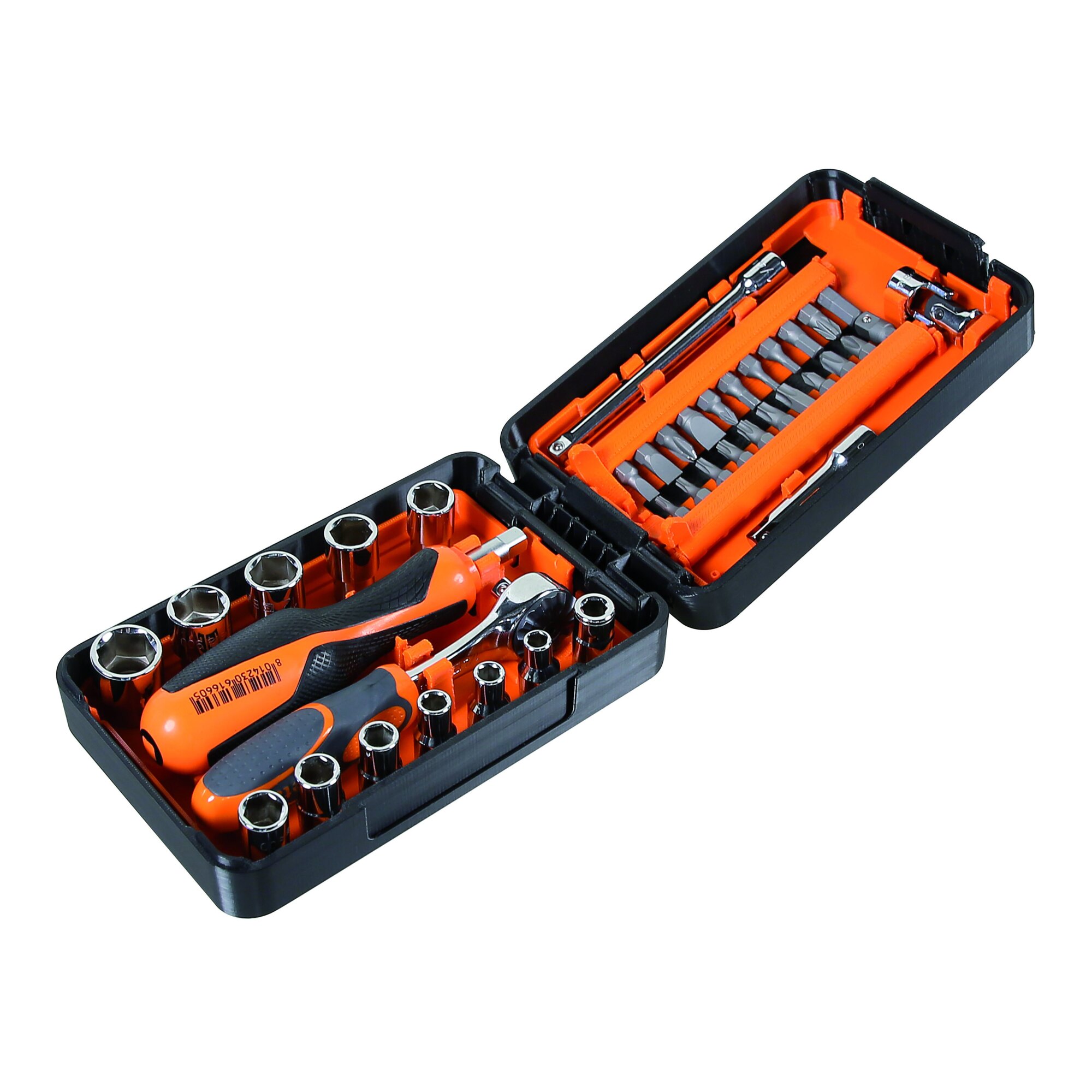 Beta Socket and Bit Set with Case — 39 Pieces, 1/4in. Drive Sockets, 21 Bits, 7 Accessories, Model# 900/C39N