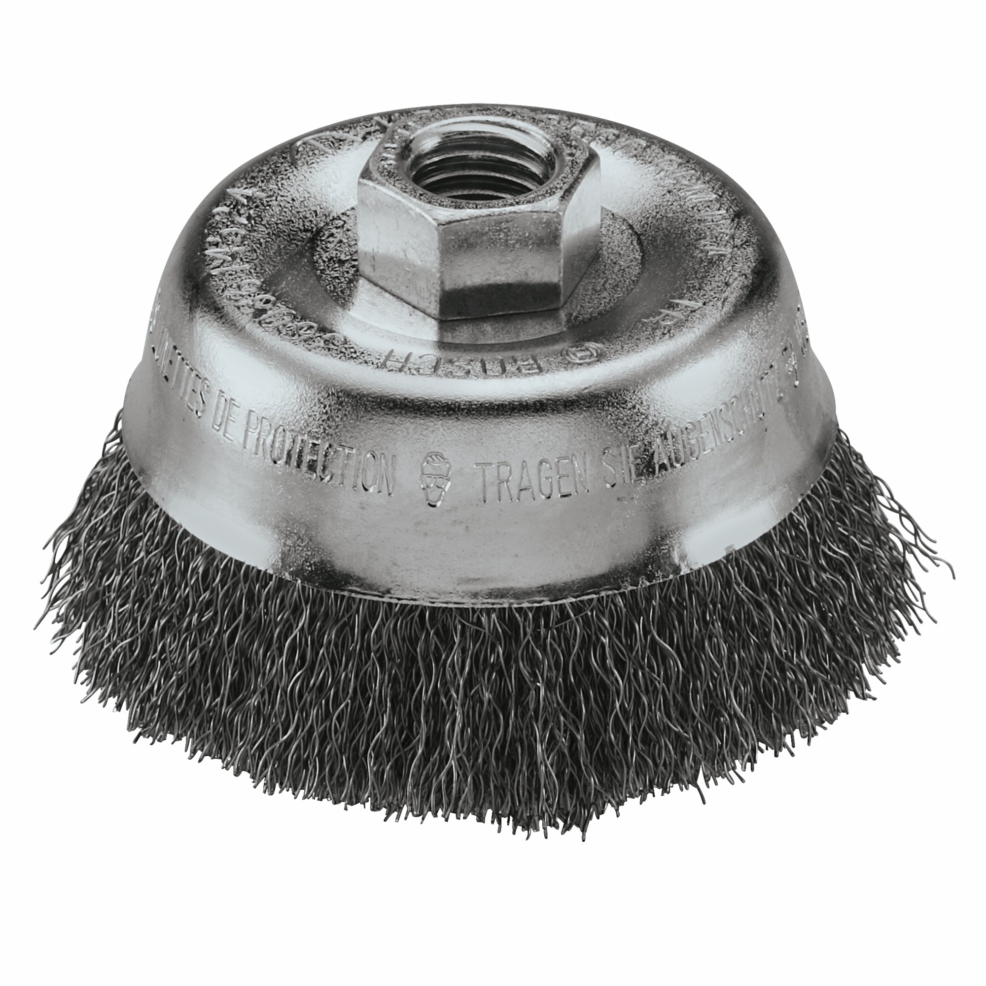 Bosch Carbon Steel Crimped Wire Cup Brush — 3in. Wheel Dia., 5/8in.-11 Arbor, Model# WB524