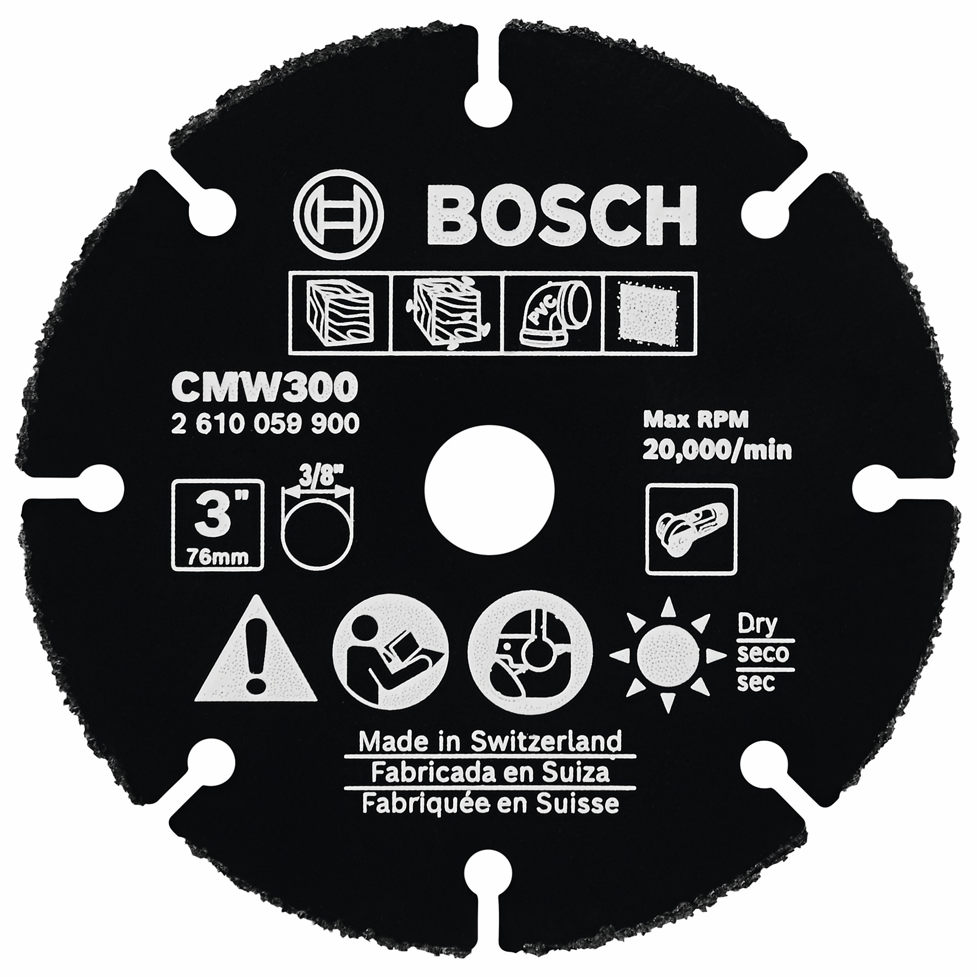 Bosch Carbide Multi-Wheel — 3in., Laser-Melted Carbide Grit, Model# CMW300