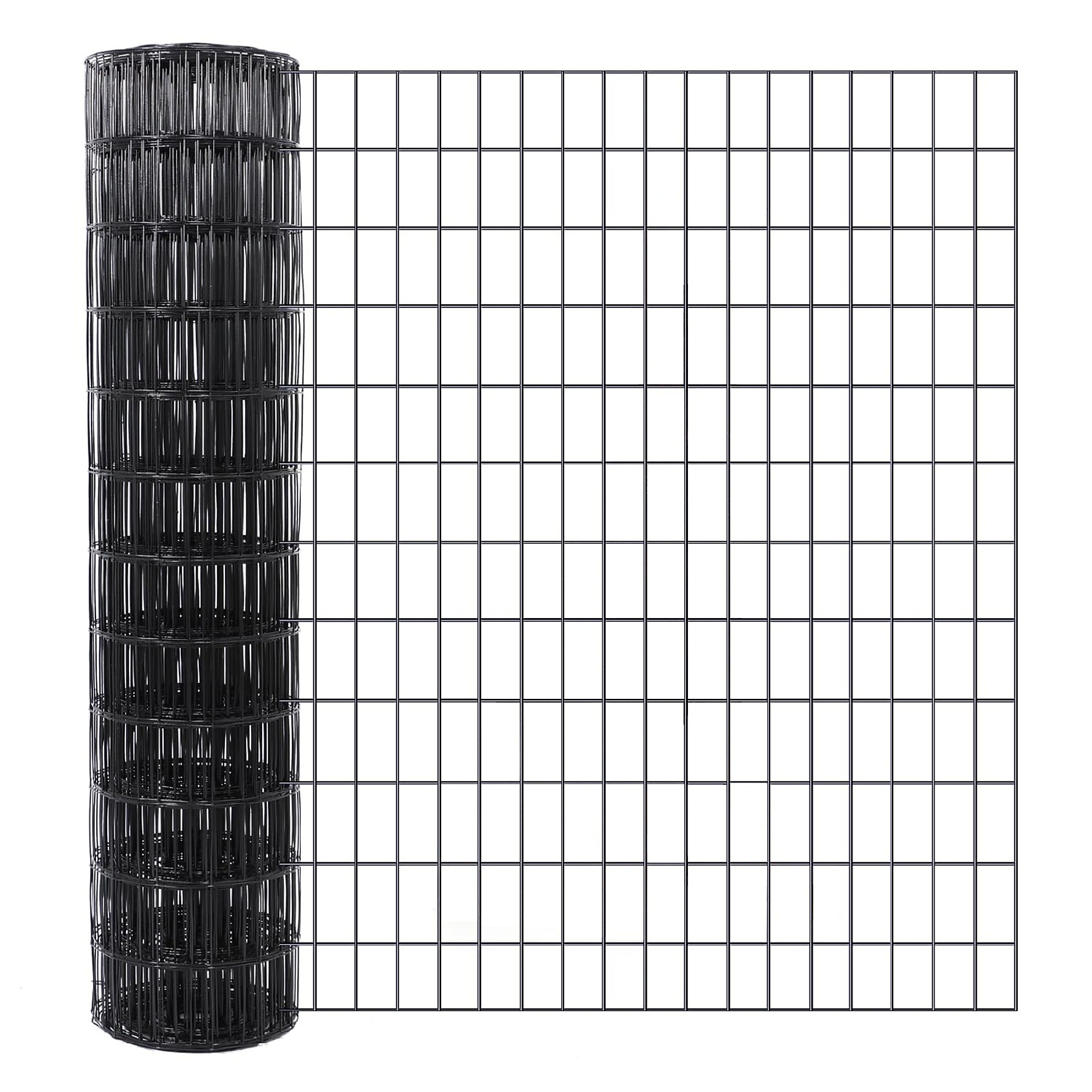 BlackTeck Vinyl Coated Metal Wire Mesh Fence — 4ft. x 50ft., Black, Galvanized, Model# N2-48888