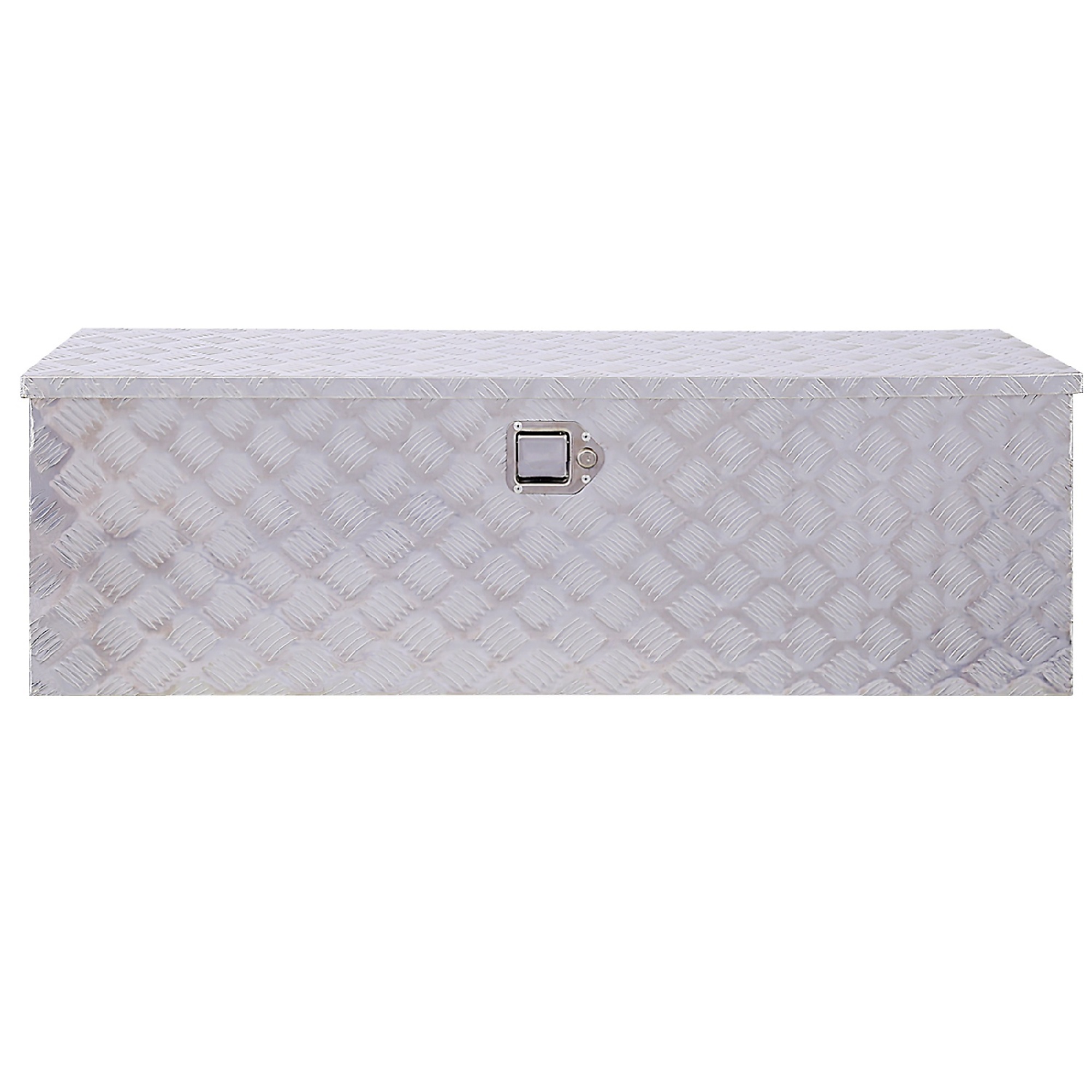 BlackTeck Heavy-Duty Aluminum Truck Bed Tool Box — 48in., Water-Resistant, Lockable, Silver, Model# N2-81854