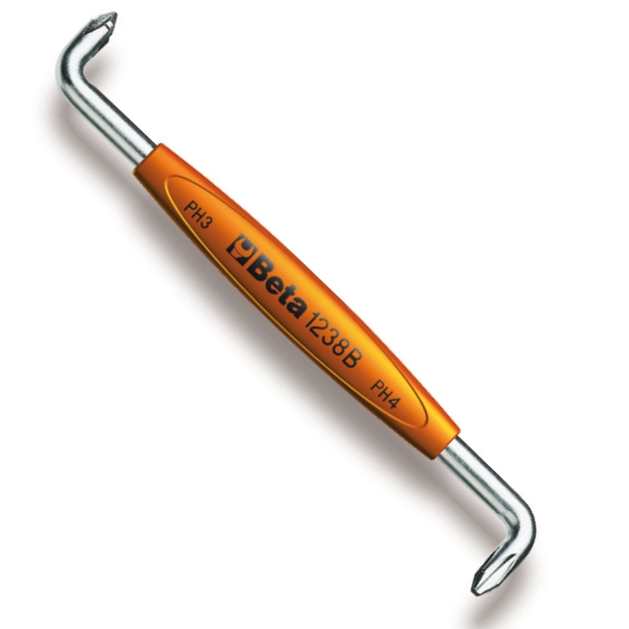 Beta Offset Screwdriver for Phillips Screws — #1 x #2, Alloy Steel, PVC Handle, Model# 1238B 1-2