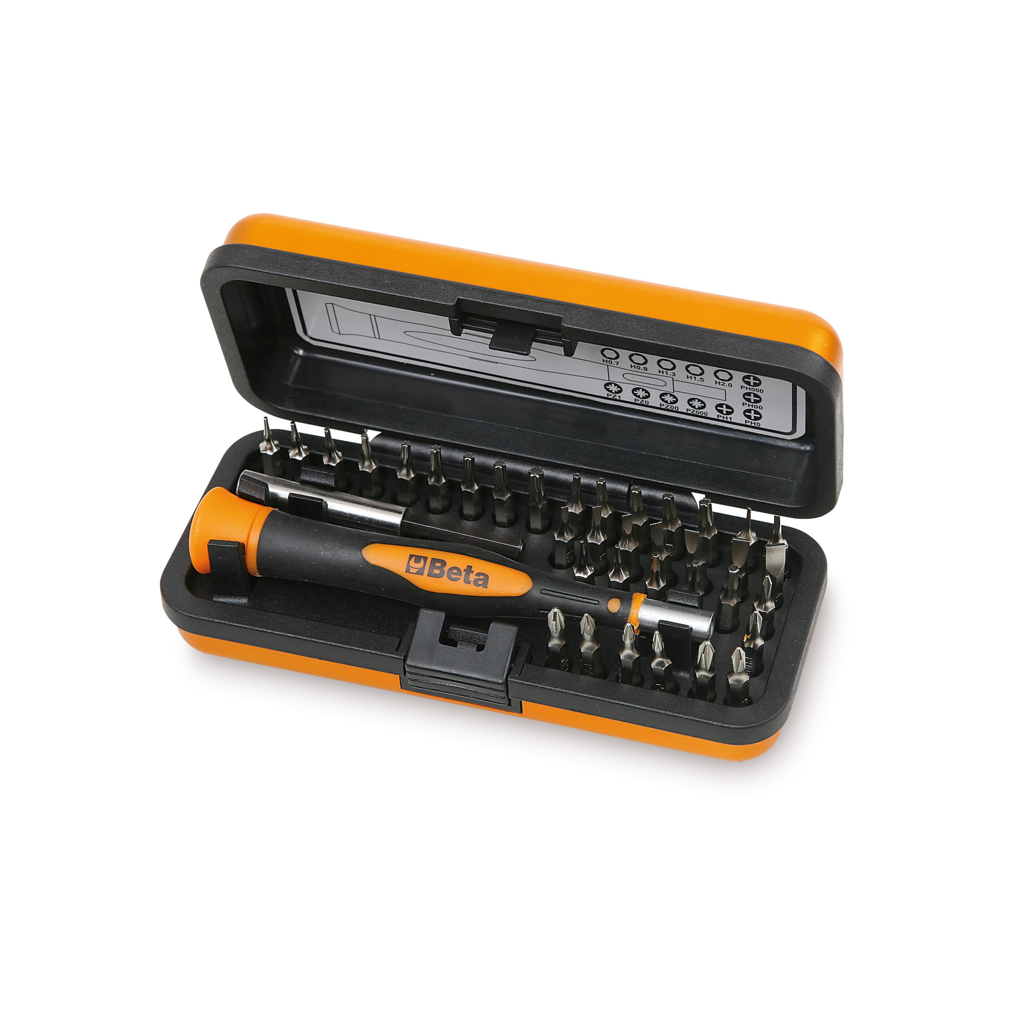 Beta Micro Screwdriver Set — 36 4mm Bits, Drive Handle, Magnetic Extension, Model# 1256/C36-2