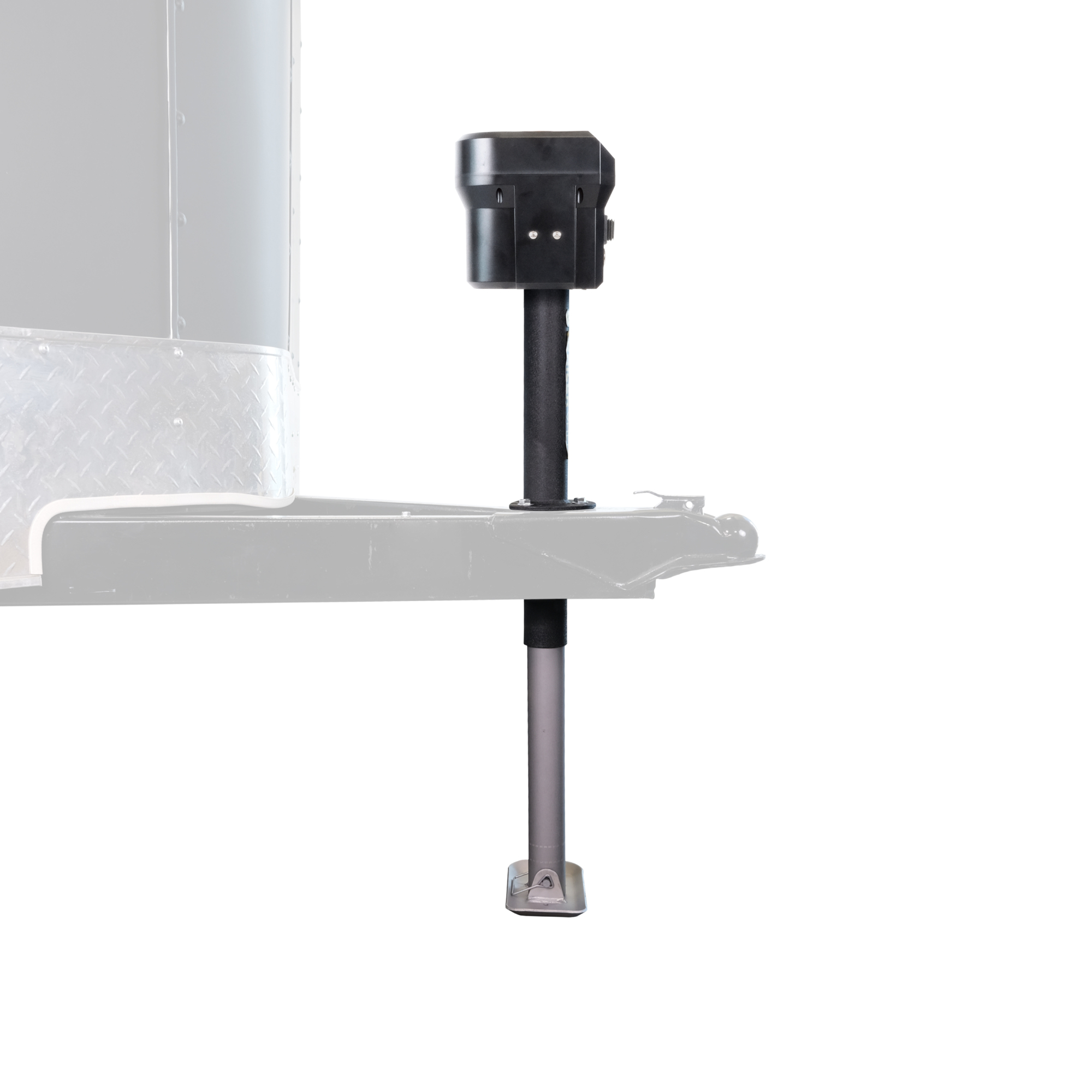 Trailer Valet Electric Jack with Built-In Scale Rated for up to 3,500 lbs connects directly to your RV’s battery. Model TVPJX3500
