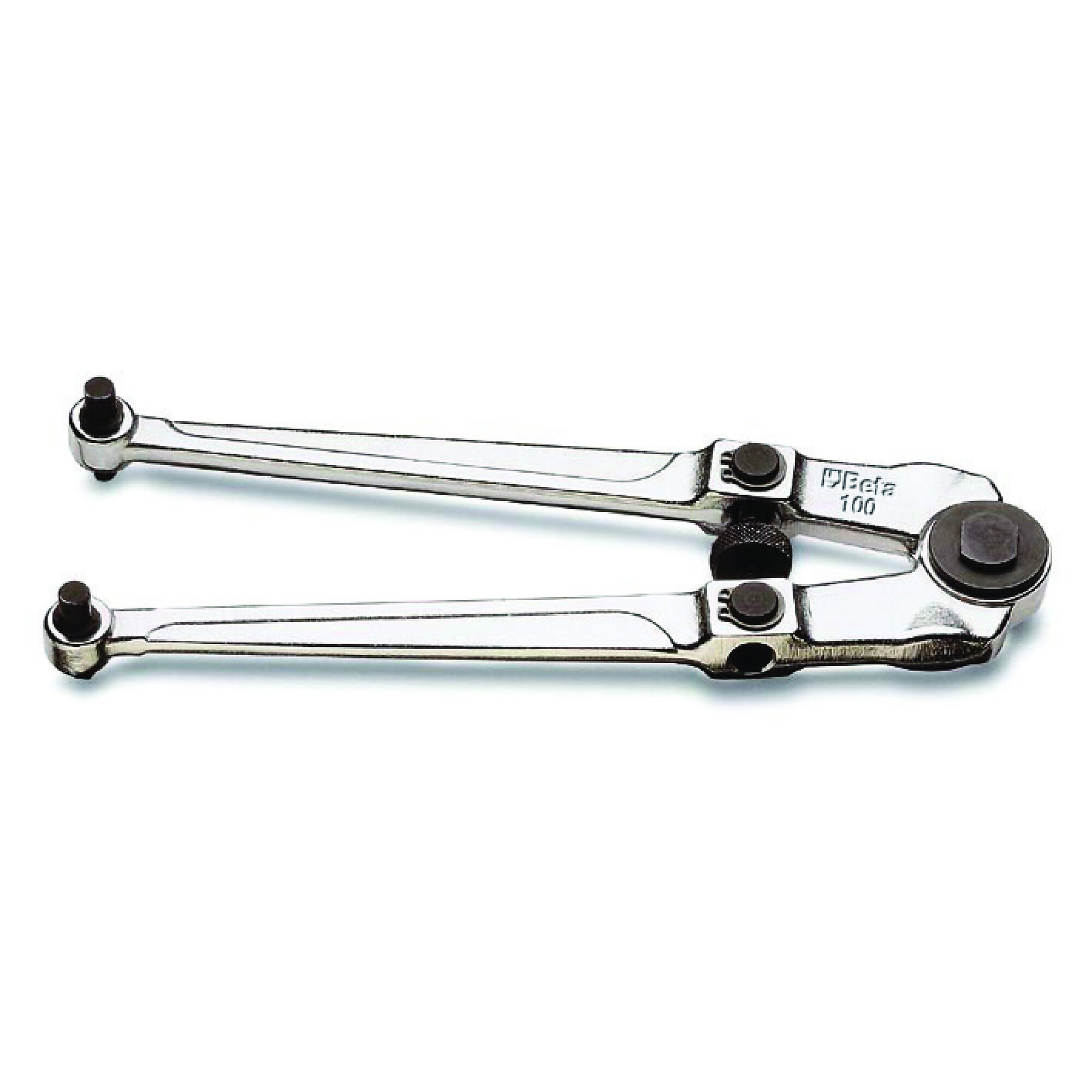 Beta Adjustable Pin Spanner Wrench — 18mm to 100mm Opening, Chrome-Plated, Burnished Finish Pins, Model# 100