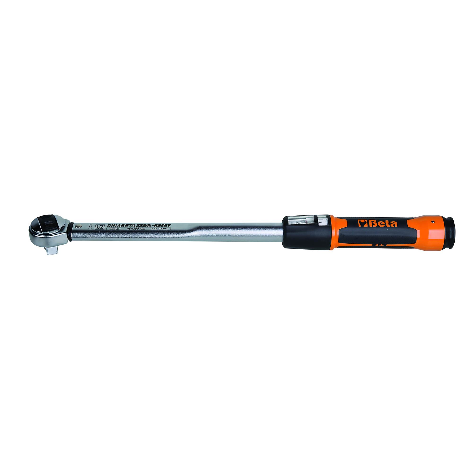 Beta Torque Wrench — 1/2in. Drive, 15-75 ft-lbs, Zero Reset Click Type, Reversible Ratchet, Model# 666-LBF.FT/10X