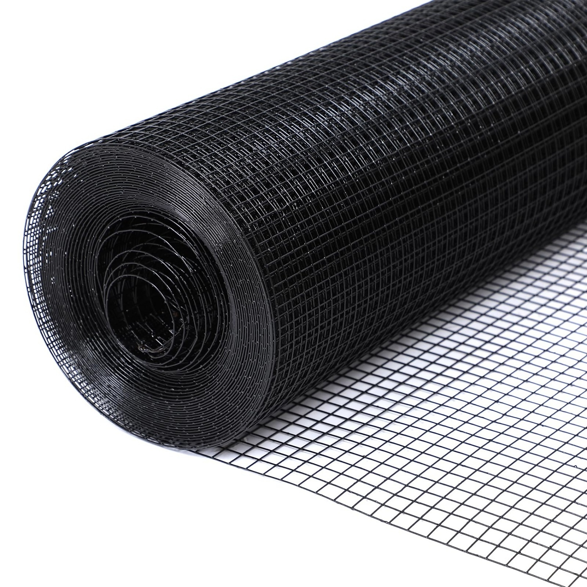BlackTeck Vinyl Coated Welded Wire Fence — 3ft. x 50ft., 19-Gauge, Black, Model# N2-4KX7B
