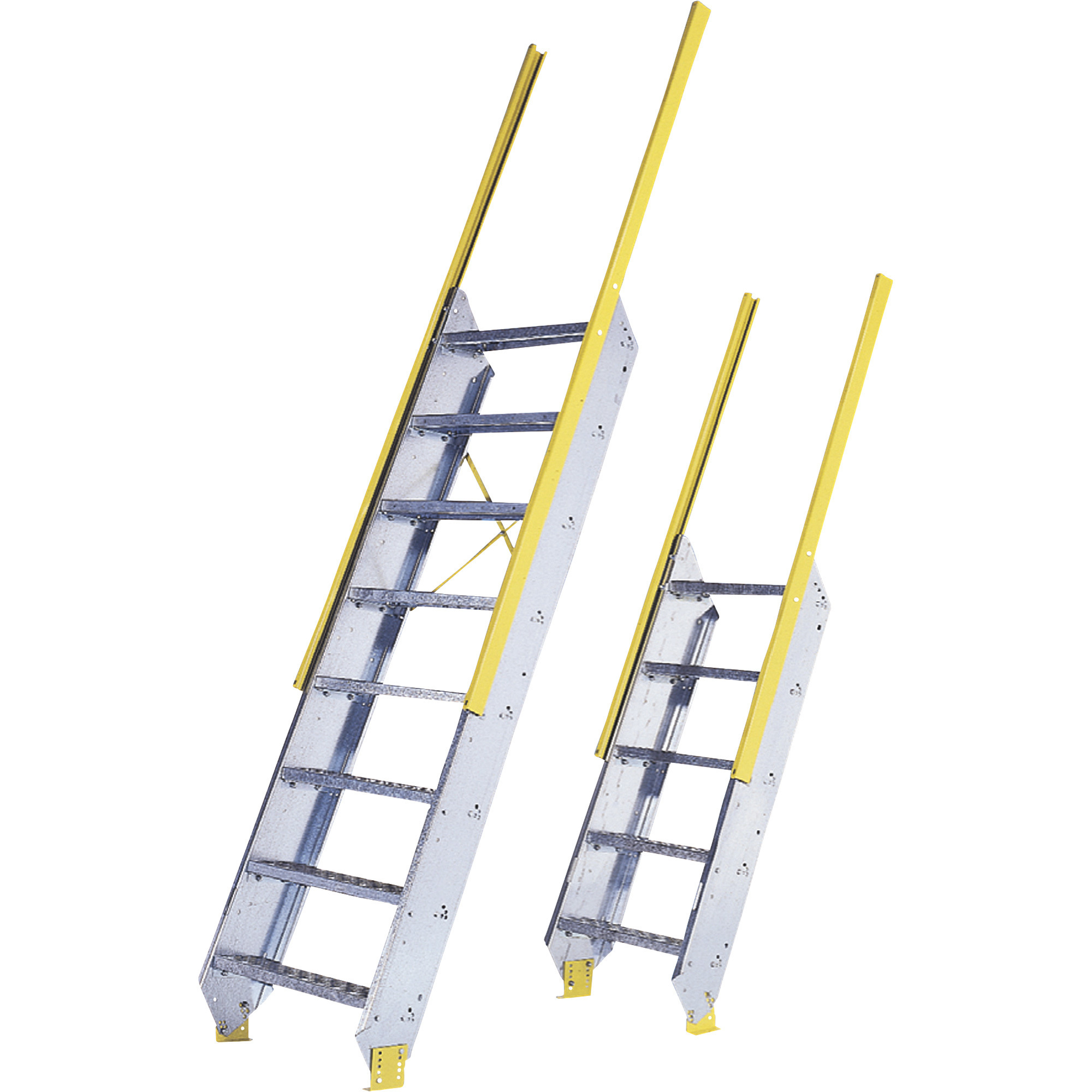 Equipto Industrial Ship's Ladder, For 4ft.0in. to 4ft.10in. Floor Heights, 30in.W Tread