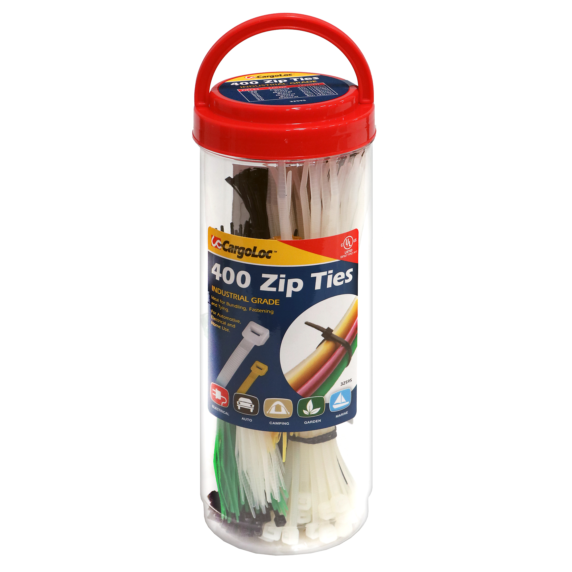 CargoLoc, 400pc Assorted Zip Ties, Model # 32595