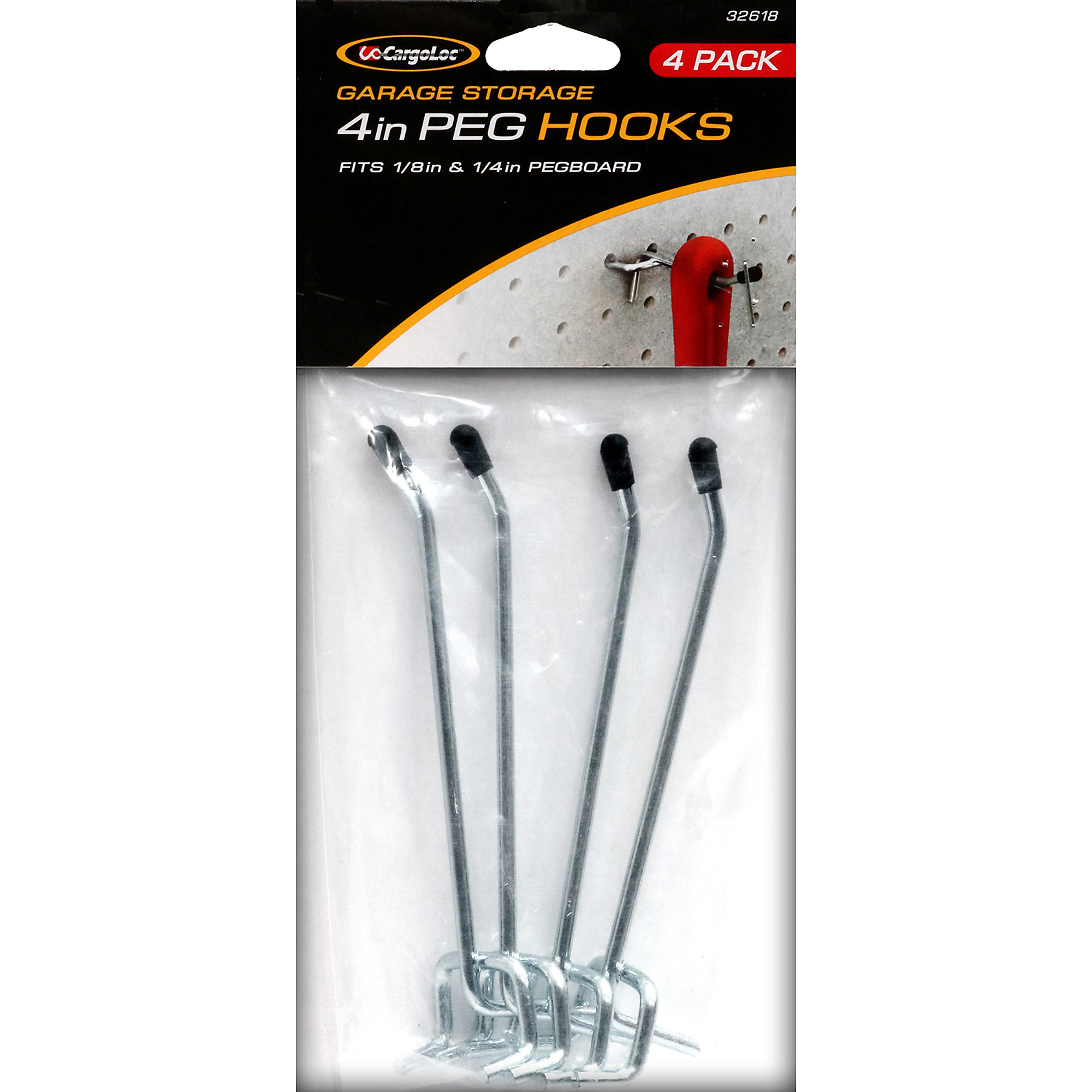 CargoLoc Peg Hooks — 4in., 4 Pcs, Model# 32618