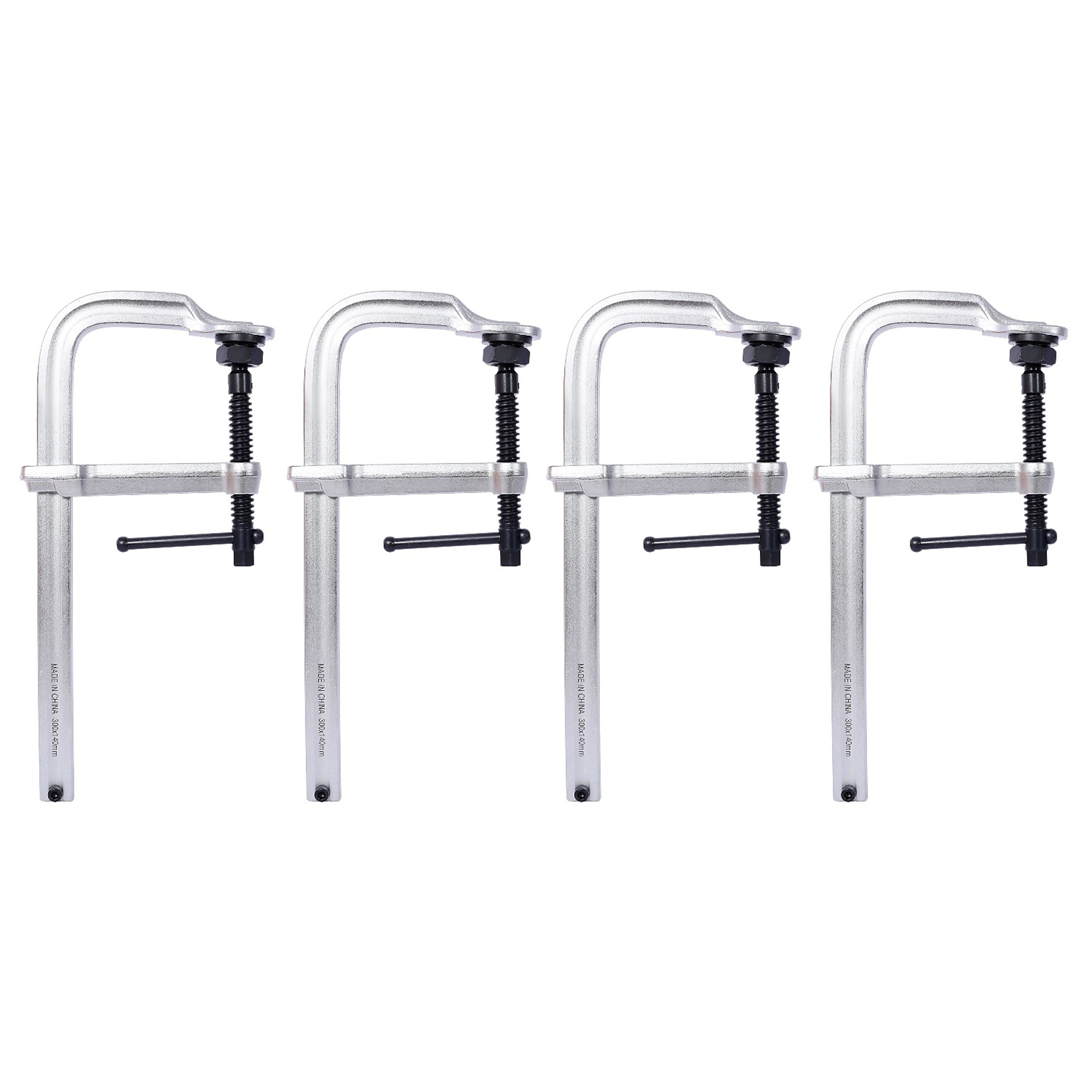 BlackTeck Parallel Jaw Clamp Set — 12in., 600-Lb. Capacity, 4-Pack, Model# N2-190098