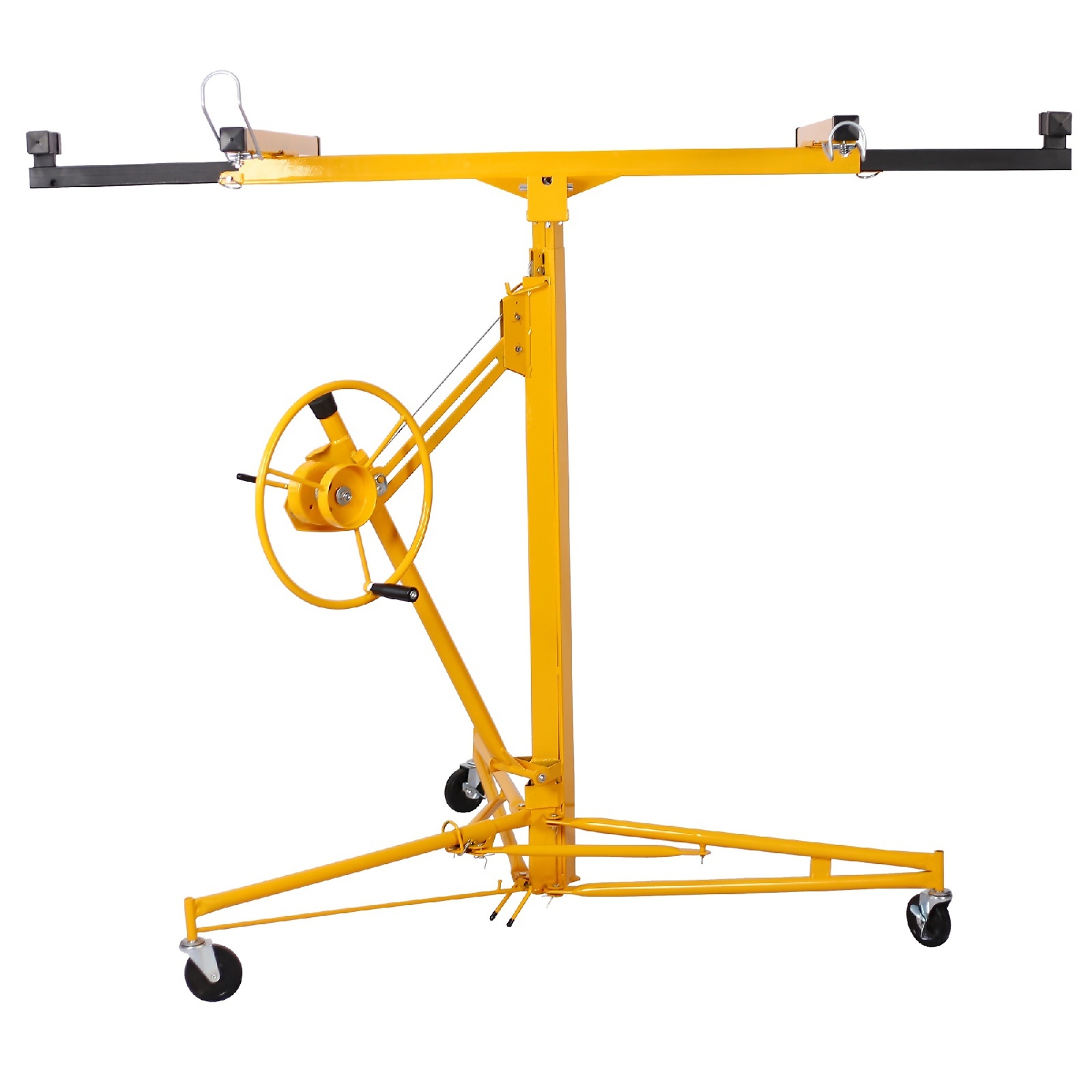 BlackTeck Drywall Panel Hoist — 11ft., 150-Lb. Capacity, Telescopic Arm, Caster Wheels, Yellow, Model# N2-37283