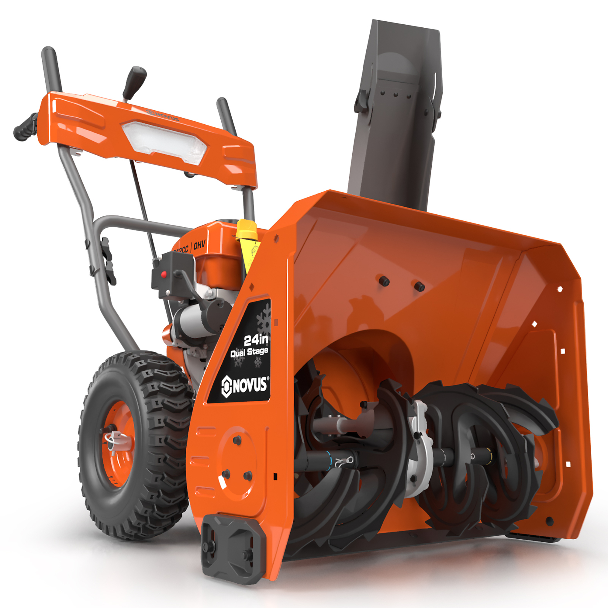 Novus Two-Stage Gas Snow Blower — 24in., 212cc, Self-Propelled, Electric Start, LED Lighting, Model# NV24DSGL