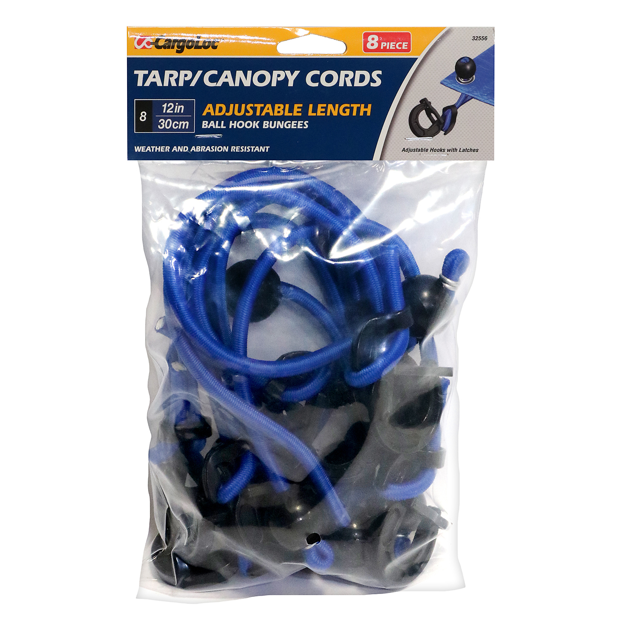 CargoLoc, 8 pc. 12" Adjustable Ball Bungees, Model # 32556