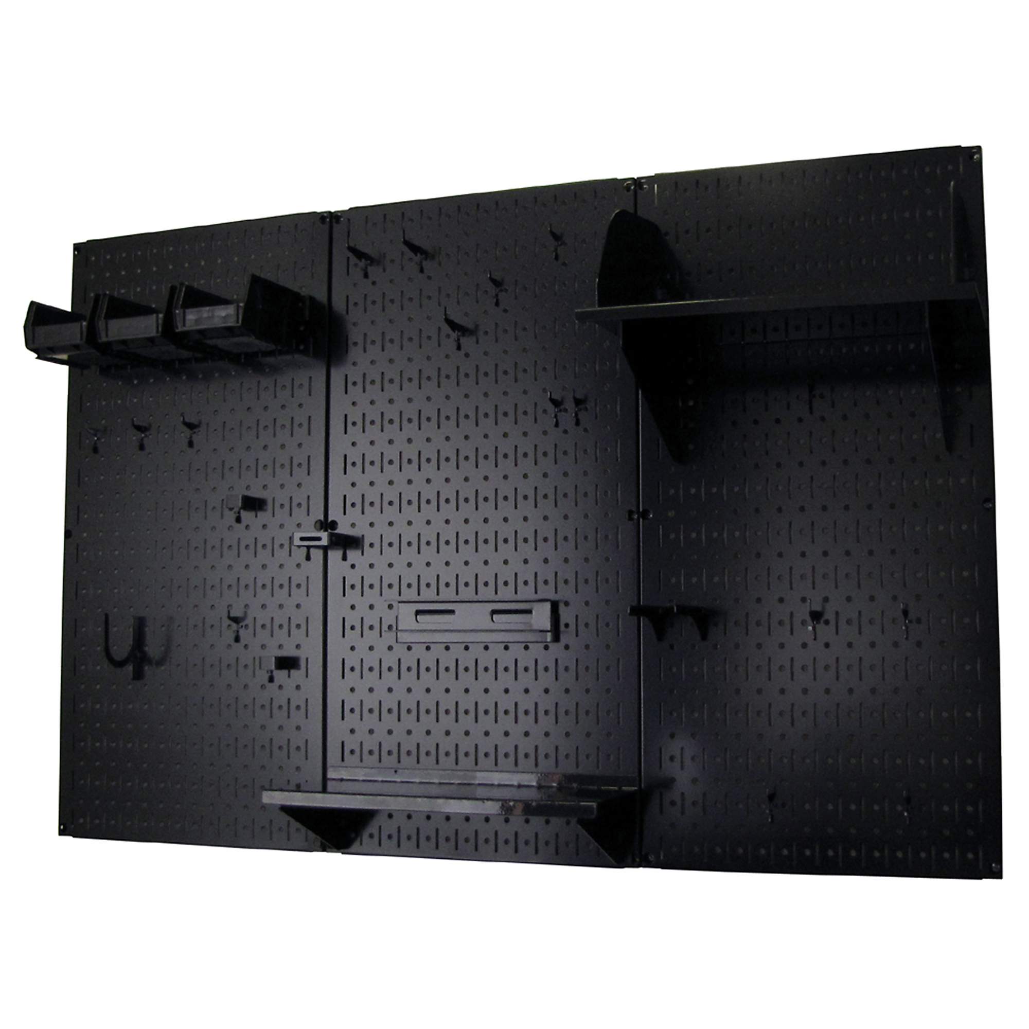 Wall Control Industrial Metal Pegboard Tool Storage Kit — 4ft., 20-Ga. Steel, Black, Model# 35IWRK-400-BB