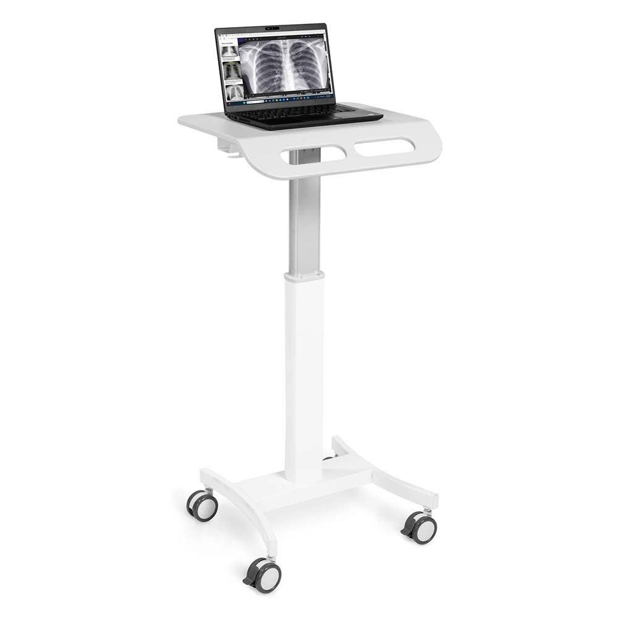 Luxor Medical Laptop Cart — Adjustable Height, 21in. x 18in. x 28.75in. to 43in., Swivel Casters, Model# MCWS002