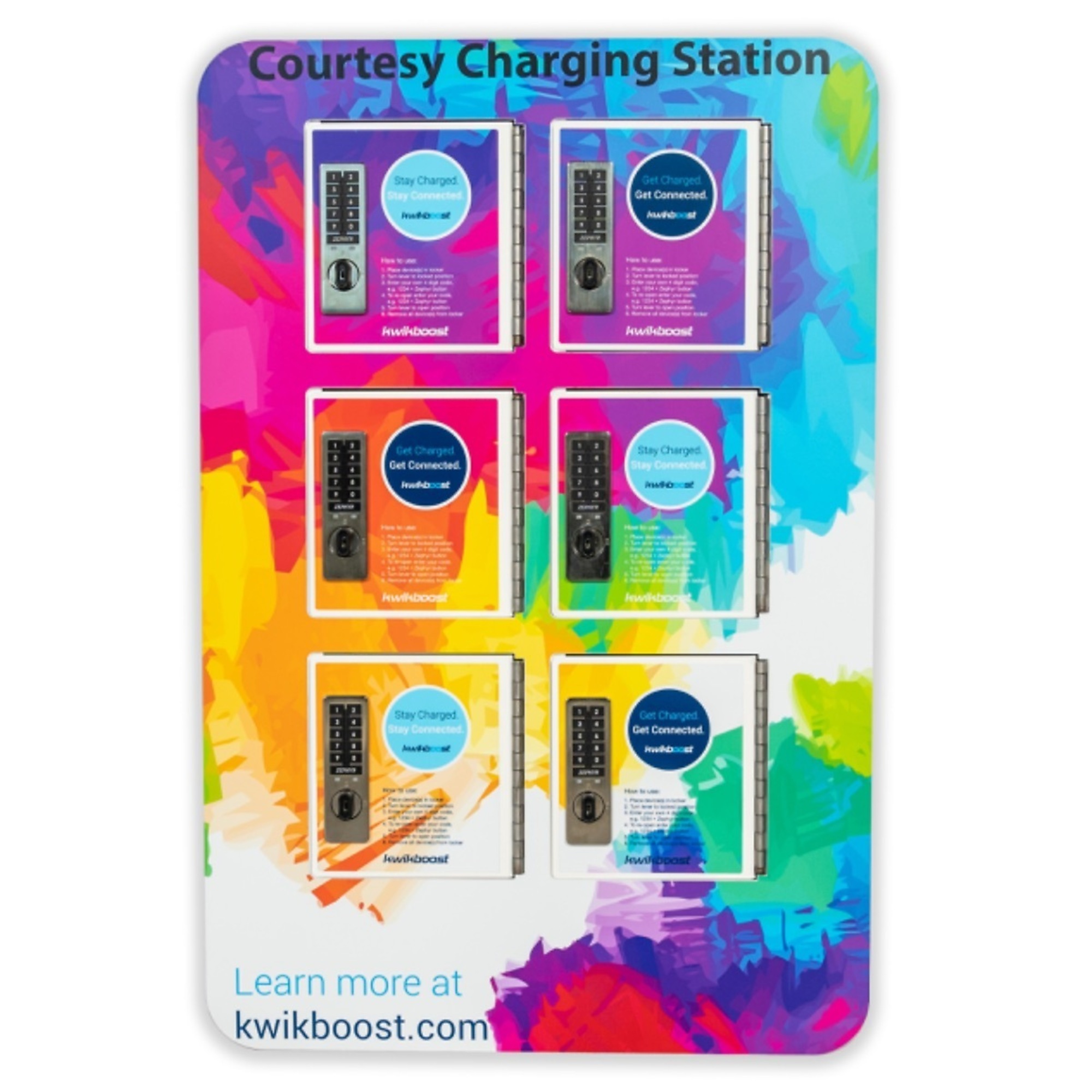 Luxor KwikBoost 6-Bay Phone Charging Locker — Custom Graphics, Model# KB93306