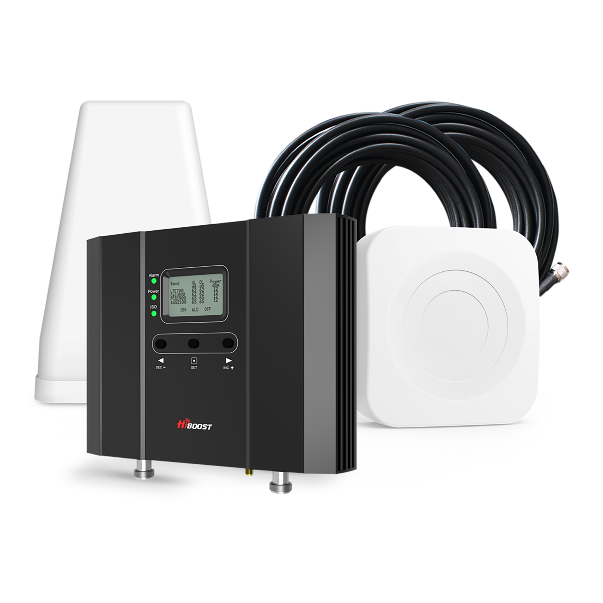 HiBoost 15K Smart Link Cell Phone Signal Booster — 70dB Gain, 3G/4G LTE/5G, 17 dBm Uplink, 12 dBm Downlink, Model# F20G-5S-IoT