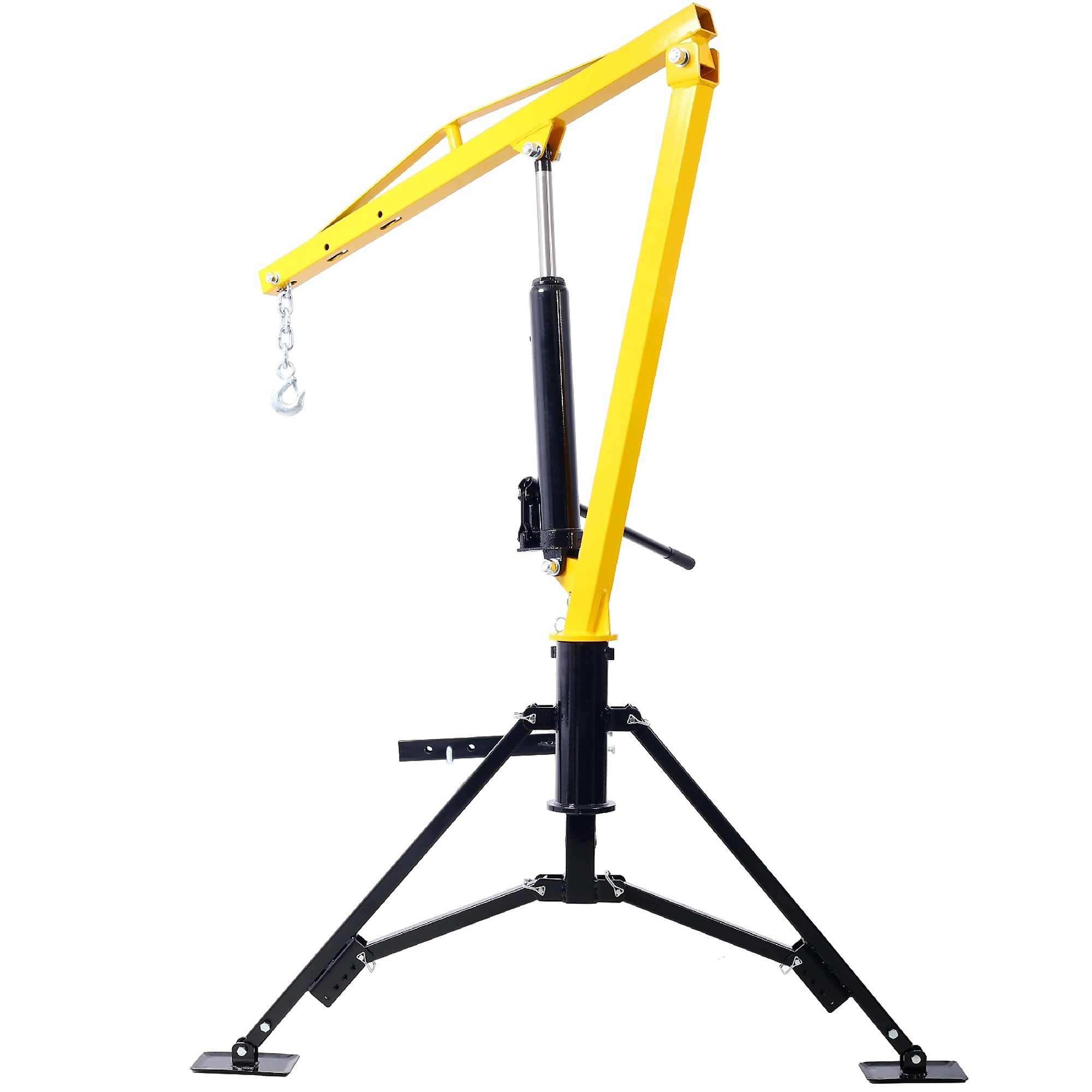 BlackTeck Hydraulic Pickup Truck Crane — 1000-Lb. Capacity, Adjustable Boom Lengths of 500 lbs., 750 lbs., and 1000 lbs., Yellow, Model# N2-130745